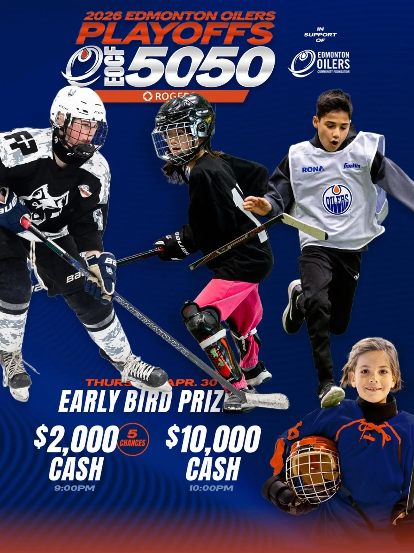 It's 50/50 SZN! 🎰

Over $5,000,000 now for the main jackpot, and cash prizes for today's early bird draws starting at 1:00PM so get your tickets early!

Proceeds from this rounds @oil_foundation 50/50 draw go to Every Kid Deserves a Shot that powers