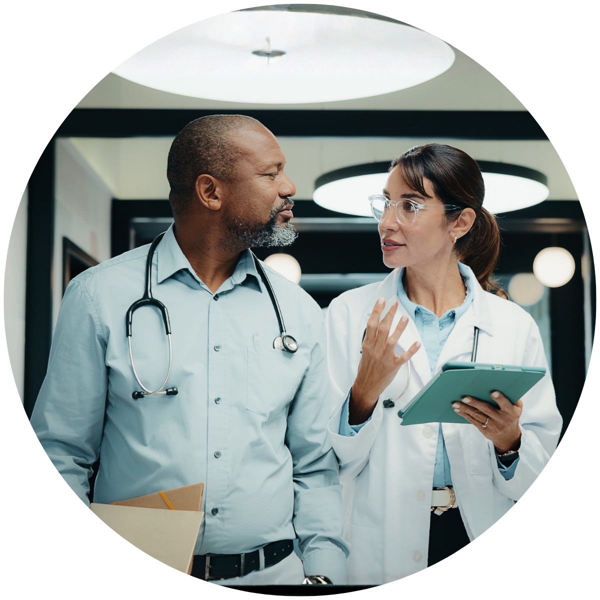 doctor and nurse in an optimized hospital environment