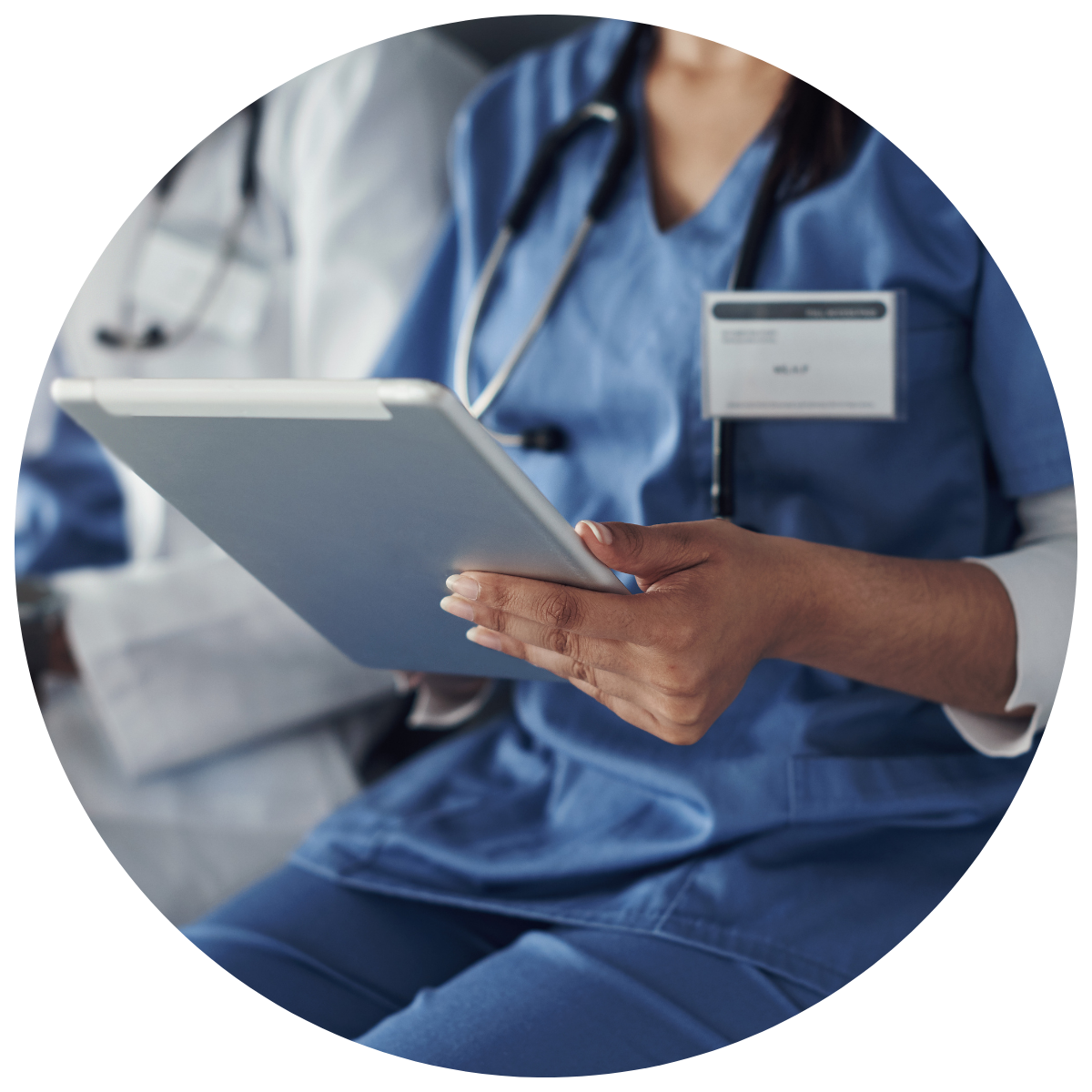 nurse using an operational improvement tool with Care Logistics