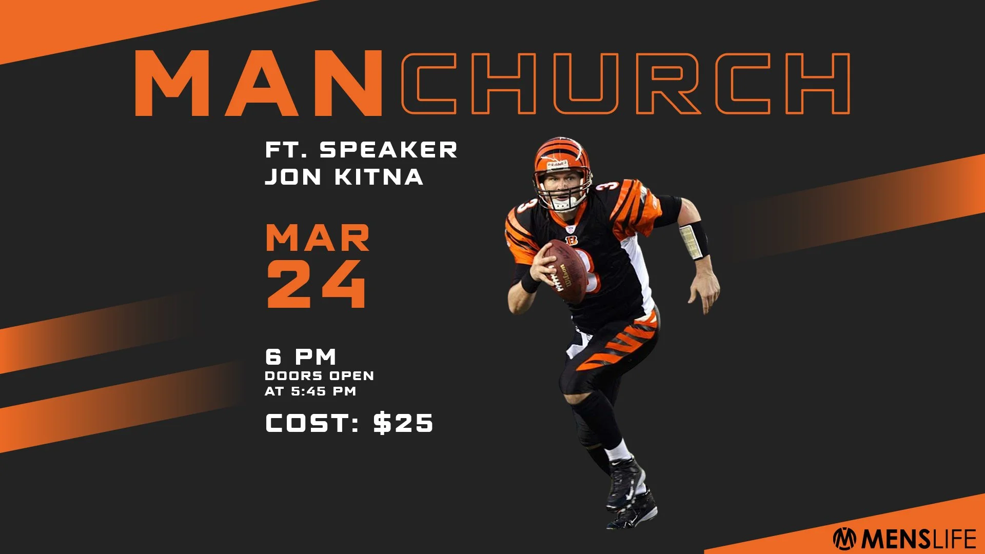 ManChurch with Jon Kitna. March 24 at 6 pm.