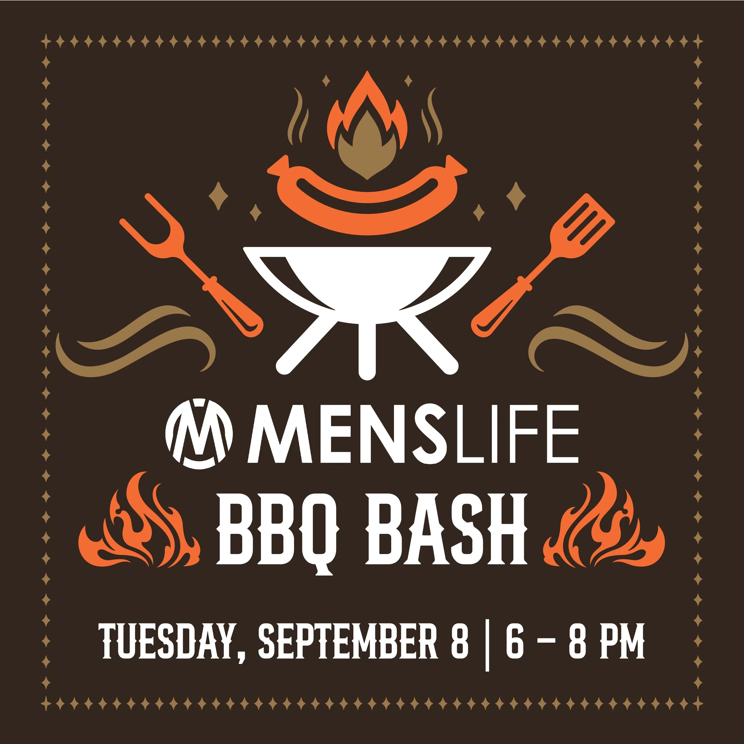 MensLife BBQ Bash. Tuesday, September 8, 6-8 pm