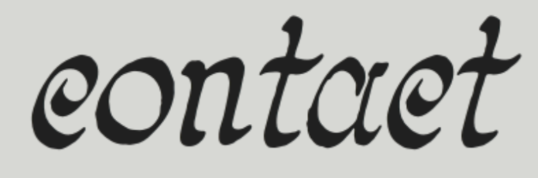 The word 'contact' written in black cursive font on a light gray background.