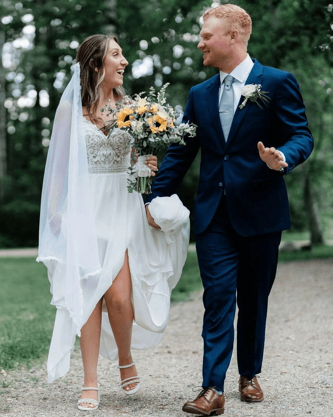 Post-ceremony, pre-reception smiles. When it's just the two of you, processing that you're actually married.
