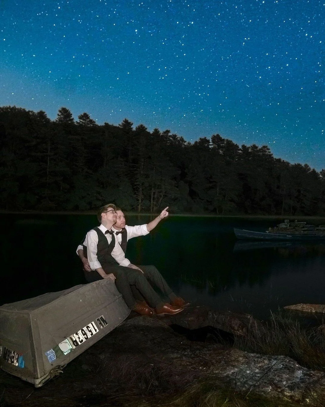 Recipe for a starry night engagement shoot: one adventurous couple, a new moon, clear skies, and a photographer who will absolutely stay out past midnight for the right shot. Jared &amp; Ray nailed it.