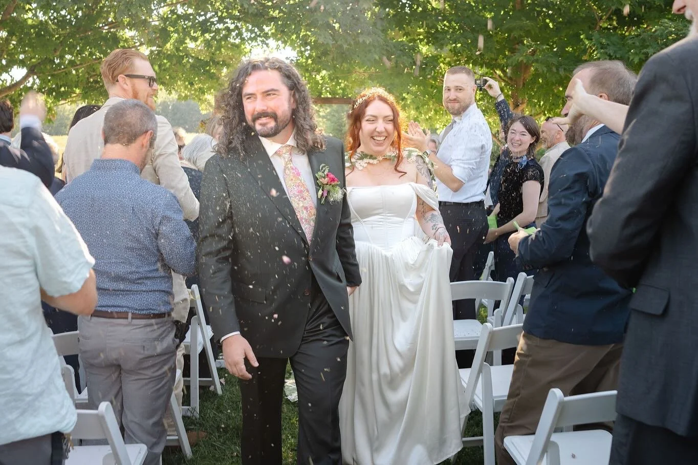 Delilah and Ian got married on Saturday on Ian&rsquo;s aunt and uncle&rsquo;s farm in Brunswick, and it felt just like a family-rooted wedding should: relaxed, sun-warmed, full of people who&rsquo;ve known each other for years and love each other fie