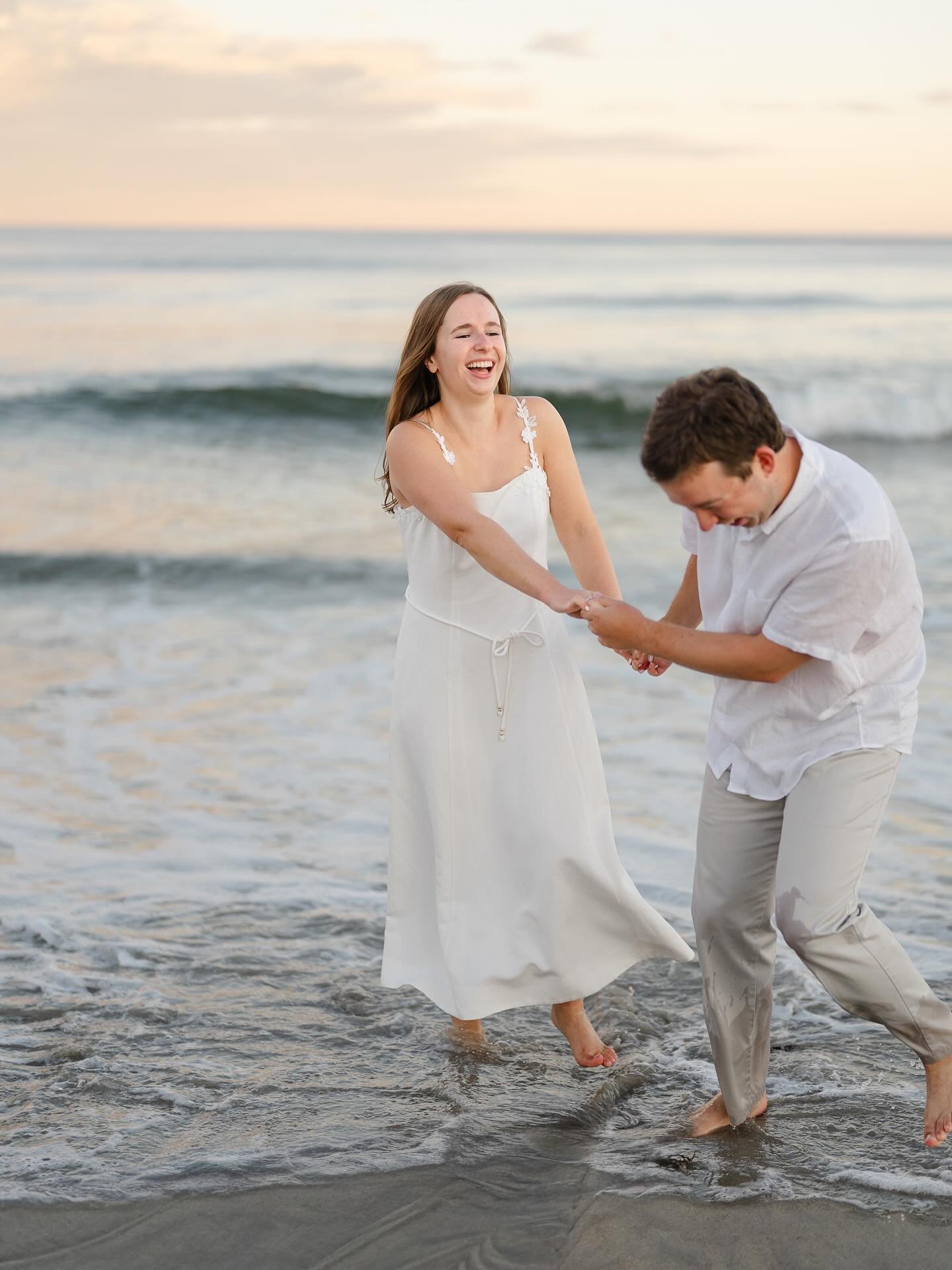 We had so much fun getting to know Kristen + Evan during their engagement session, which was essentially a double date&mdash;with cameras! Exploring Wells Reserve, sunset on the beach, a clam shack dinner stop, and portraits under the stars at Parson