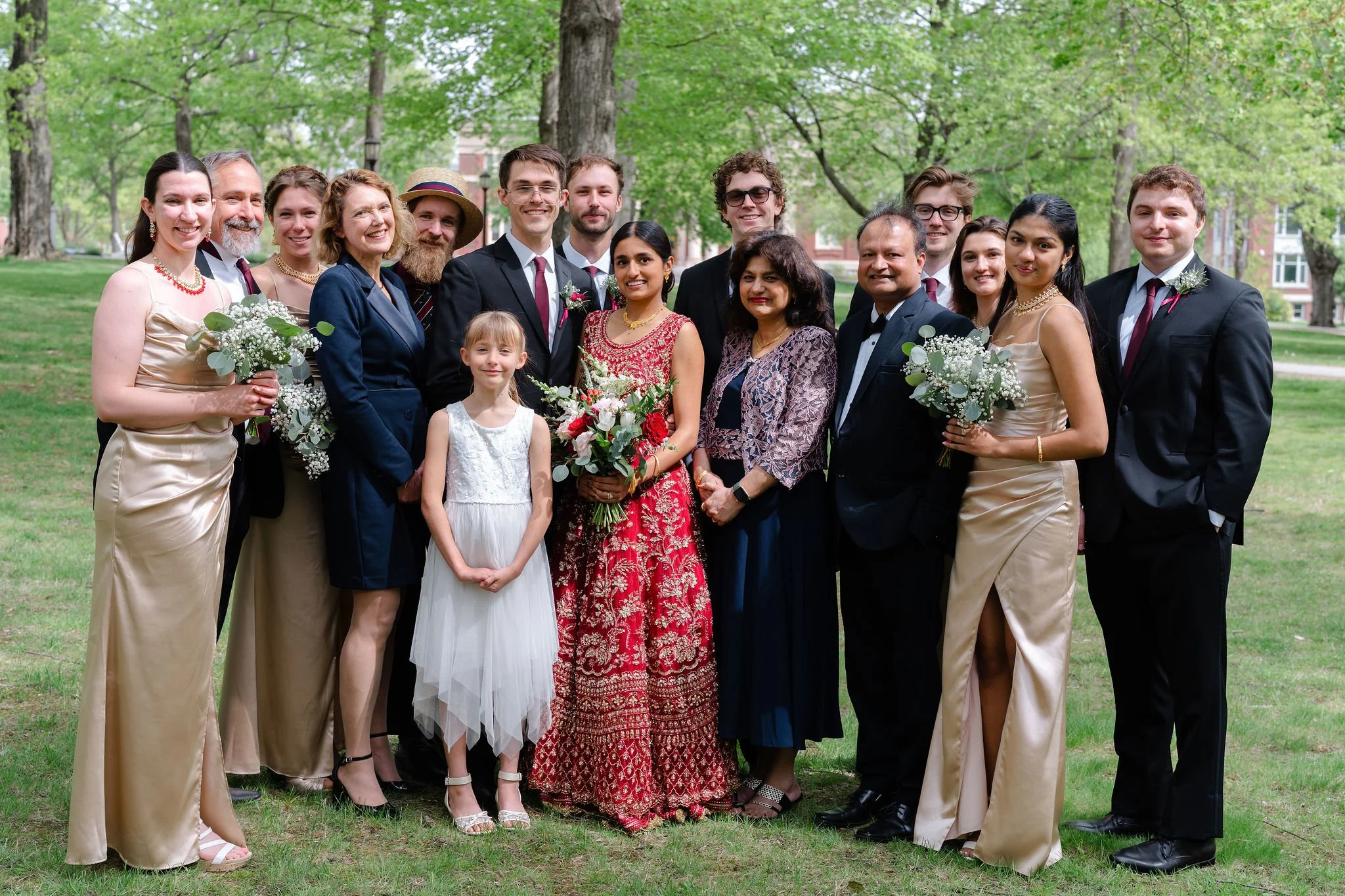 Family Photo during Wedding at Bates College by Maine wedding photographers Warner Photography