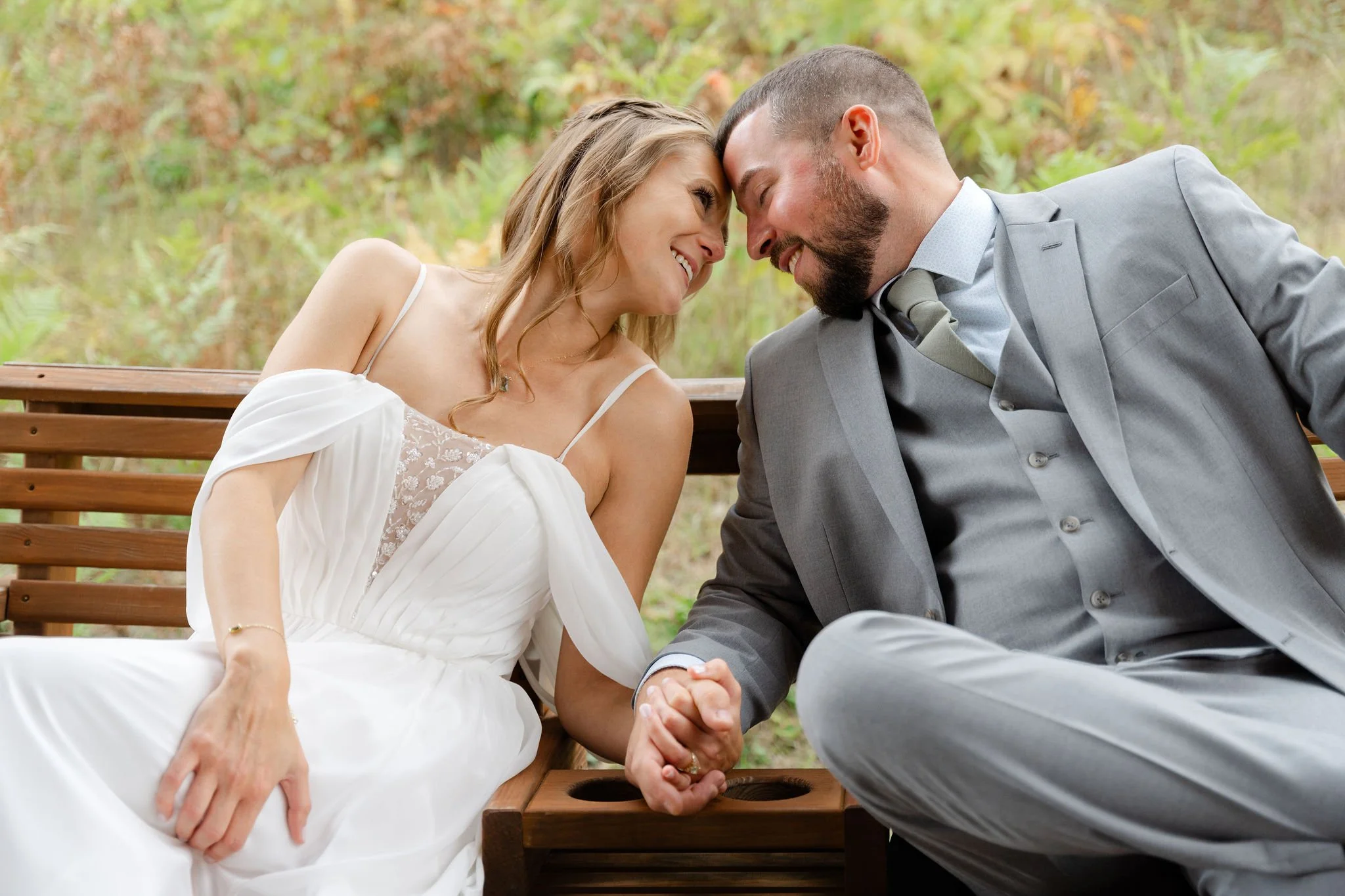 bride and groom on their wedding day in Maine
