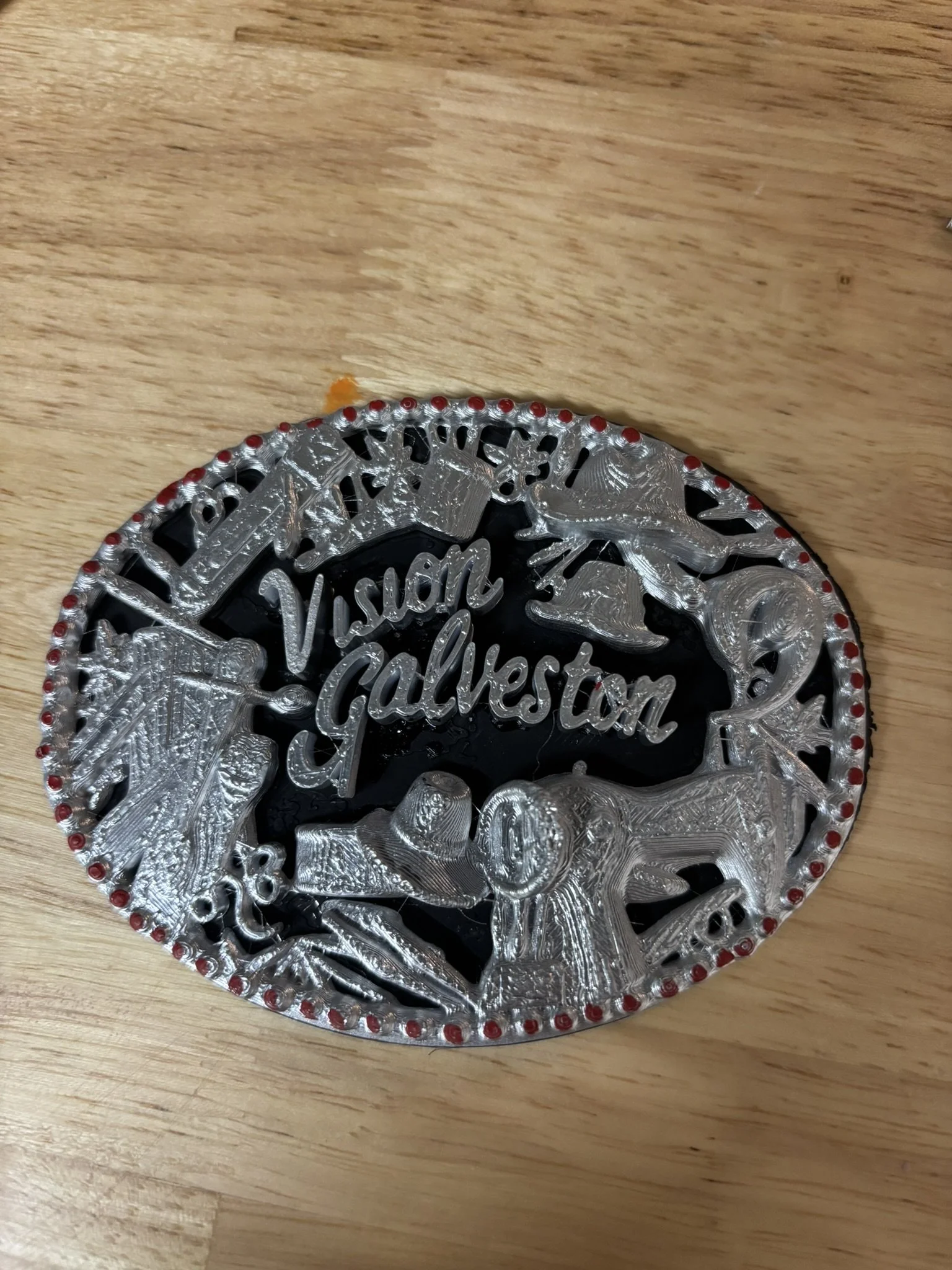 3D Printed belt buckle for fundraising gala