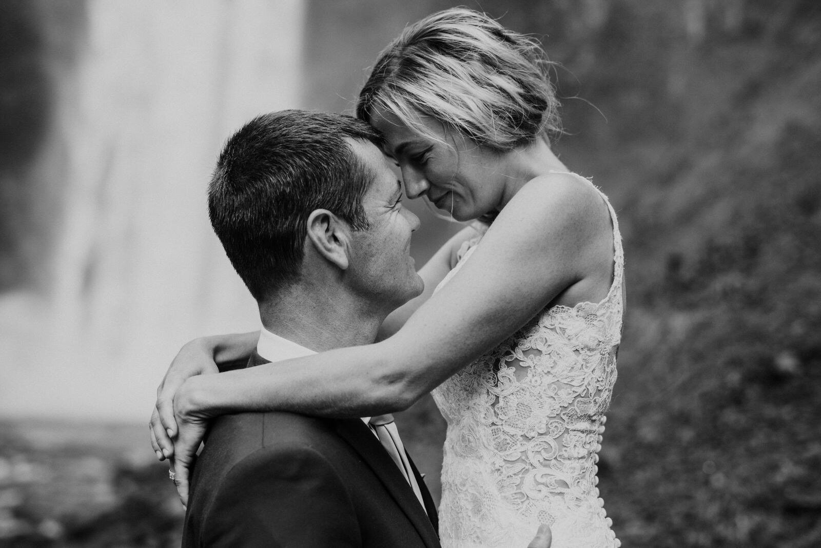 bride and groom looking lovingly at each other