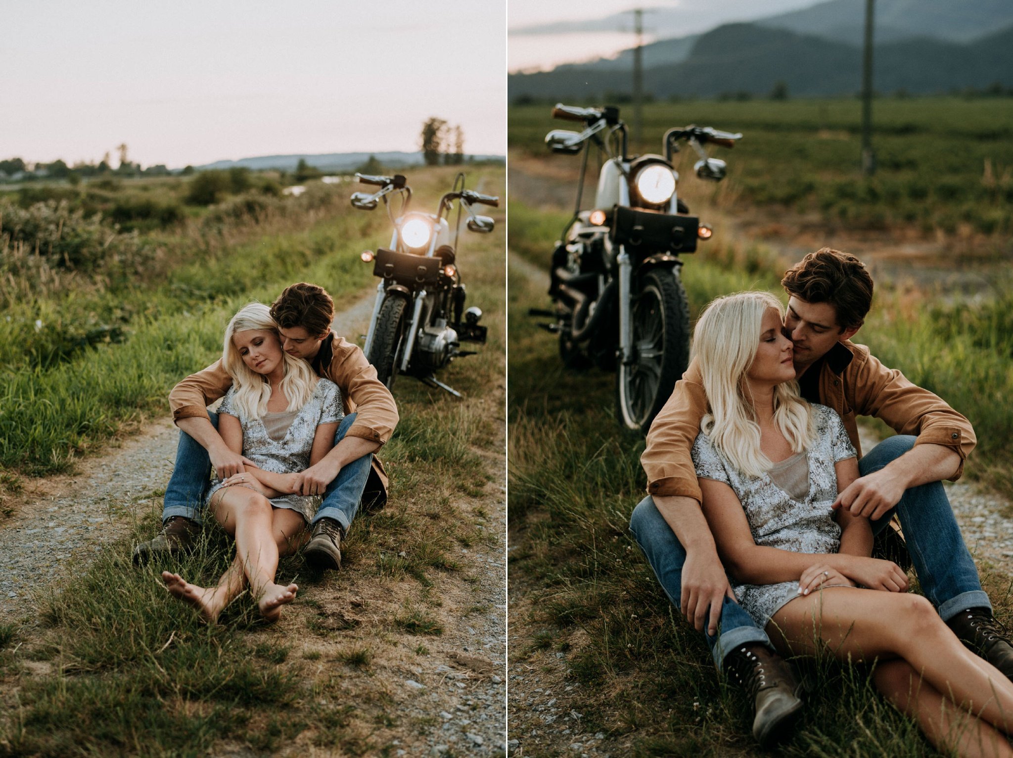 bc wedding photographer motorcycle pitt lake engagement