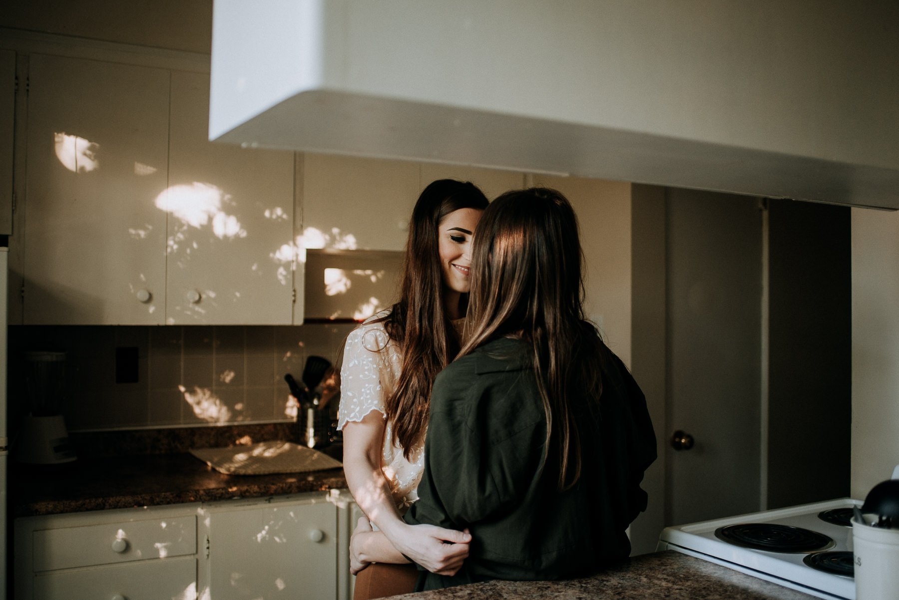 Kitchen Cozy Hugging Couple