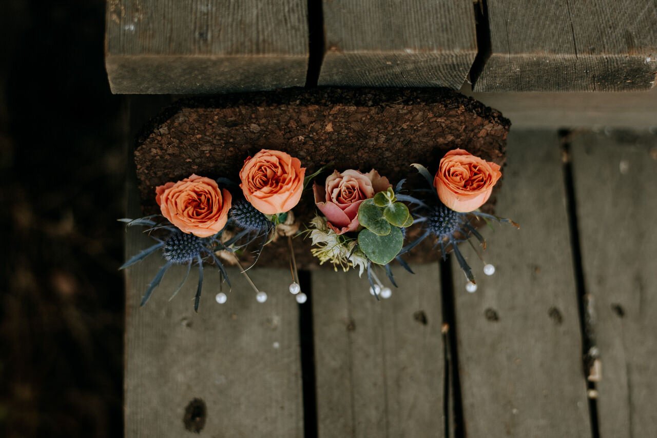 groom boutonniere wedding florals galiano island