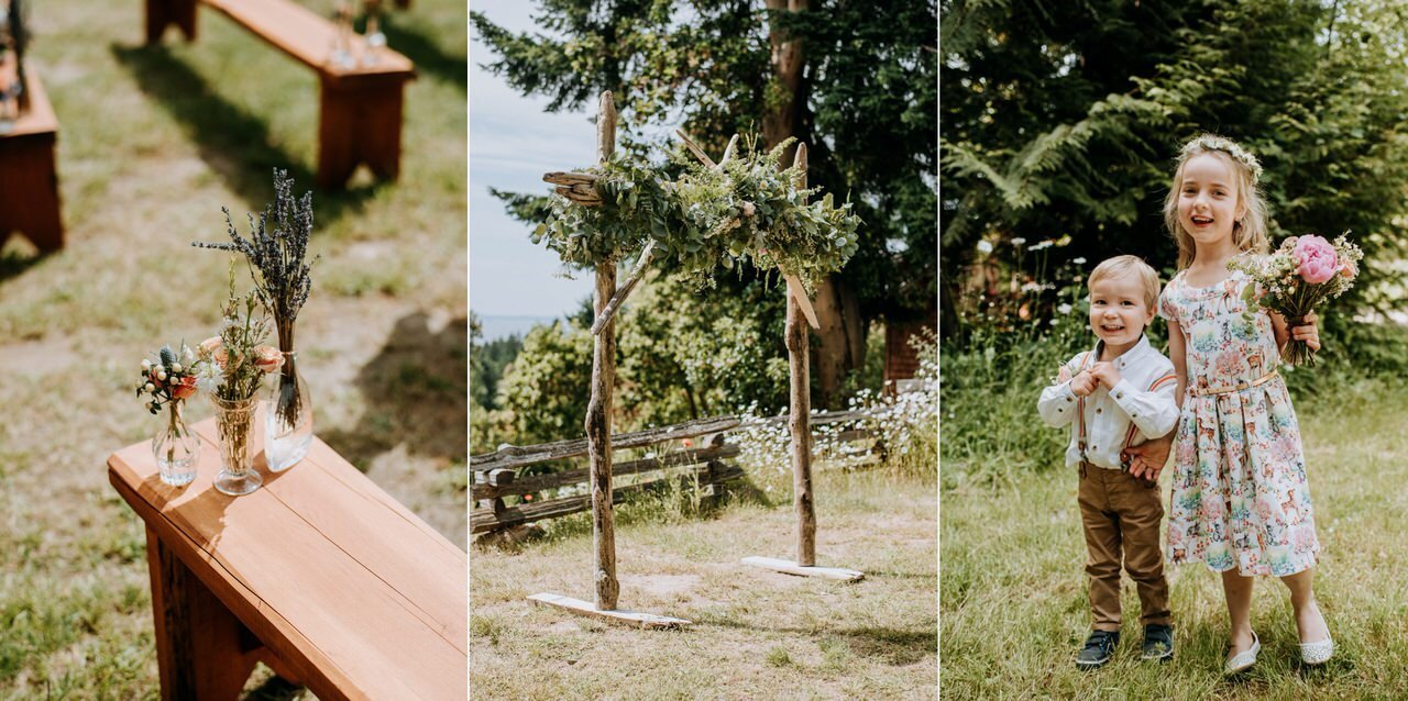 ceremony arch decor bodega ridge wedding florals galiano