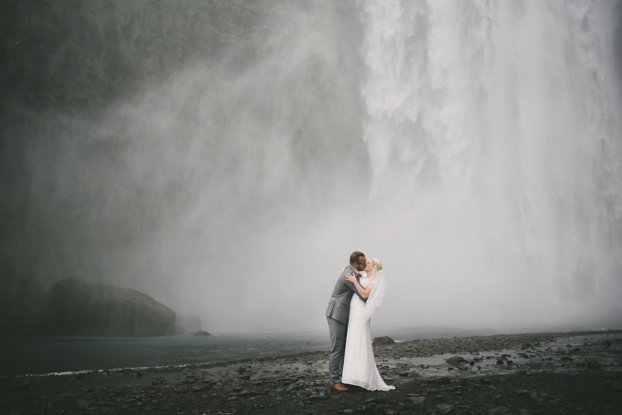 vik wedding skogafoss waterfall