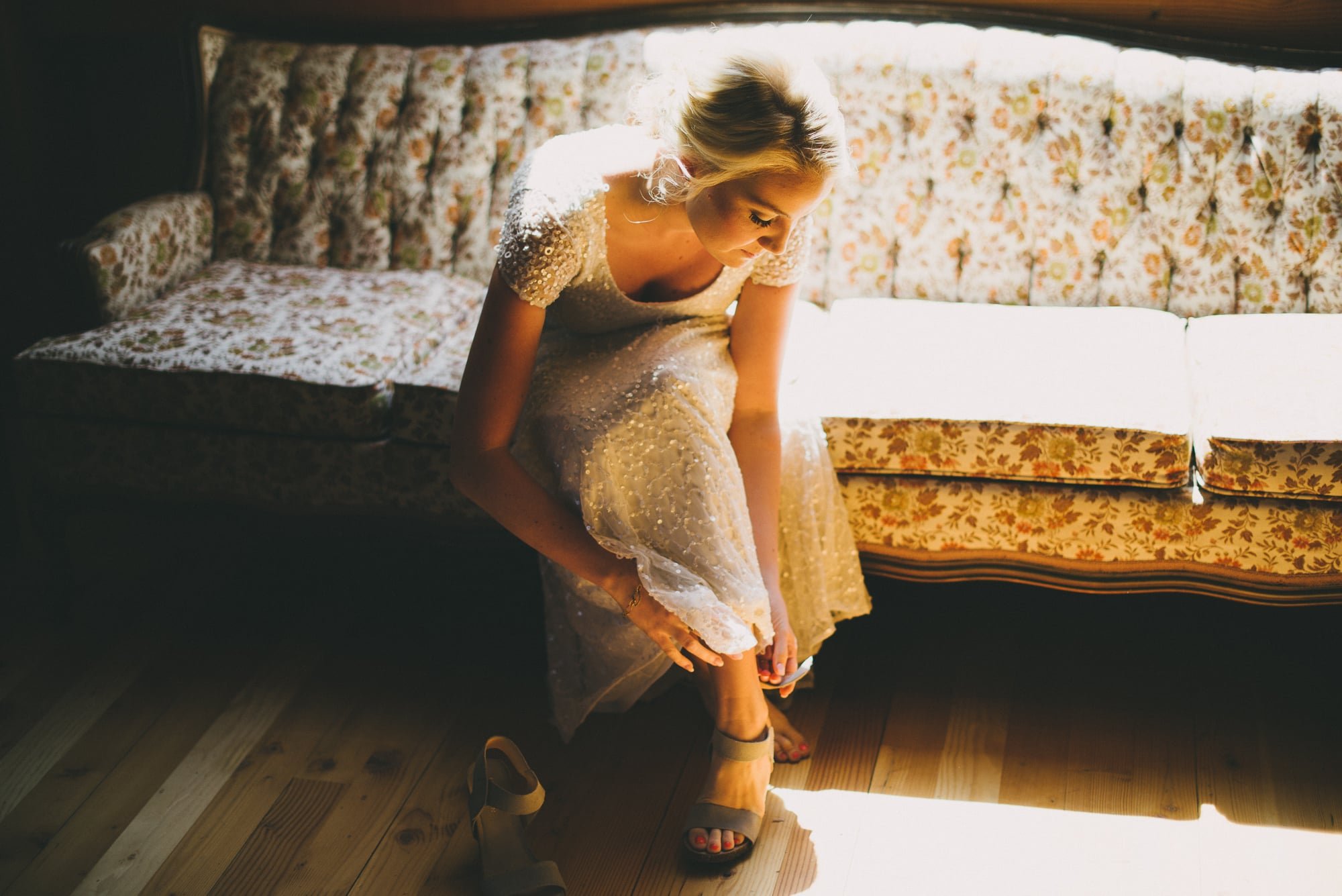 Bride portrait window light 