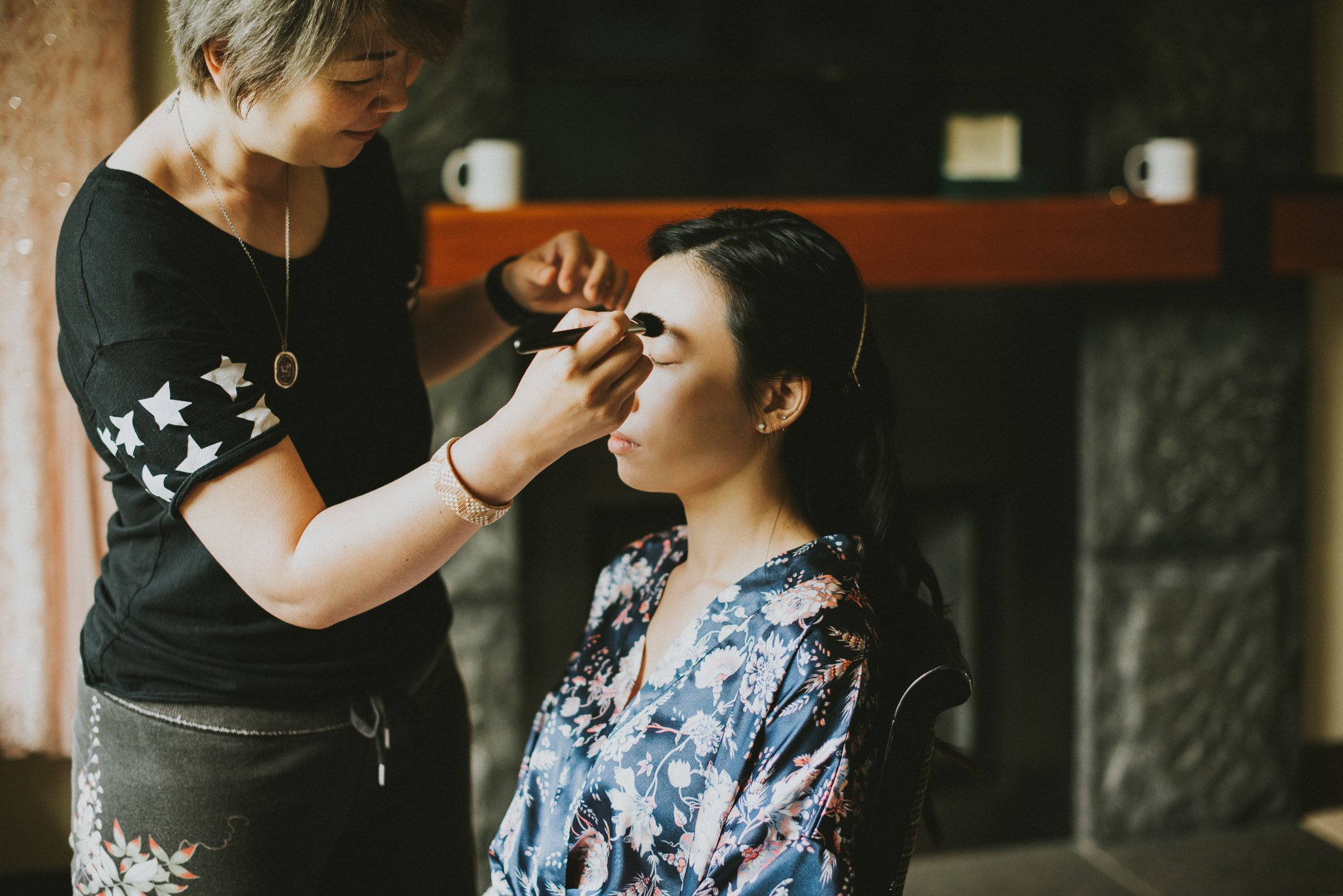 Bride getting ready Nita Lake