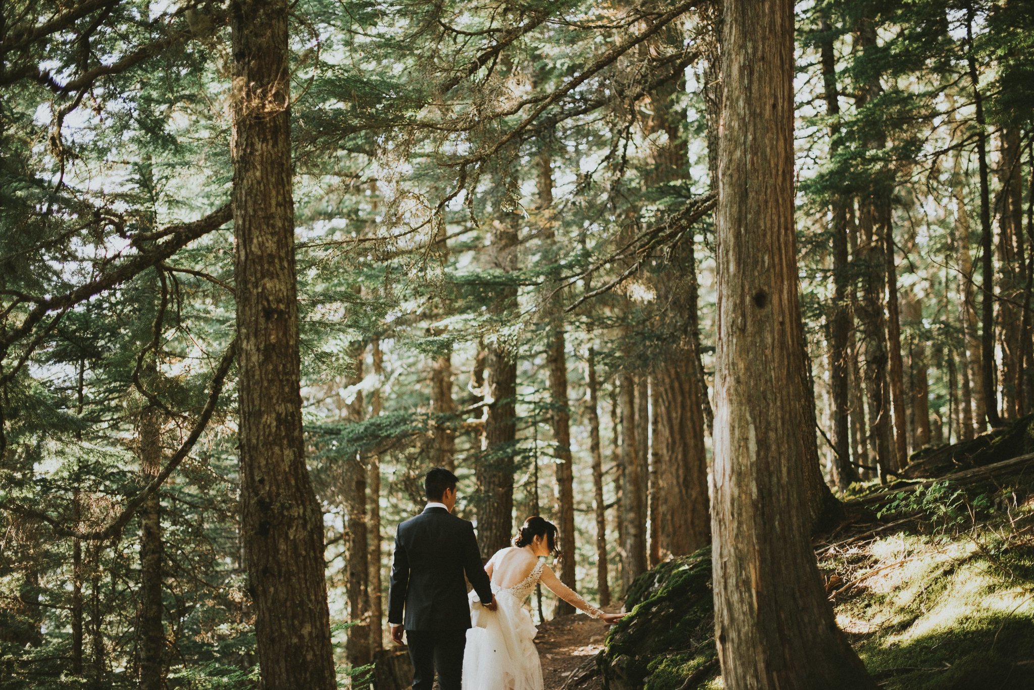 Forest wedding portrait