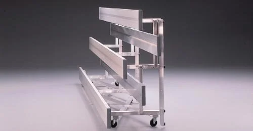 Tip and roll aluminum bleacher