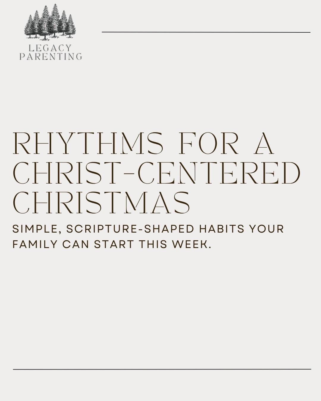 As parents, we often feel the pressure to create magical Christmas memories. But the most powerful memories rarely come from doing more. They come from moments of stillness&mdash;moments where our children see us worship, rest, and prioritize Christ 