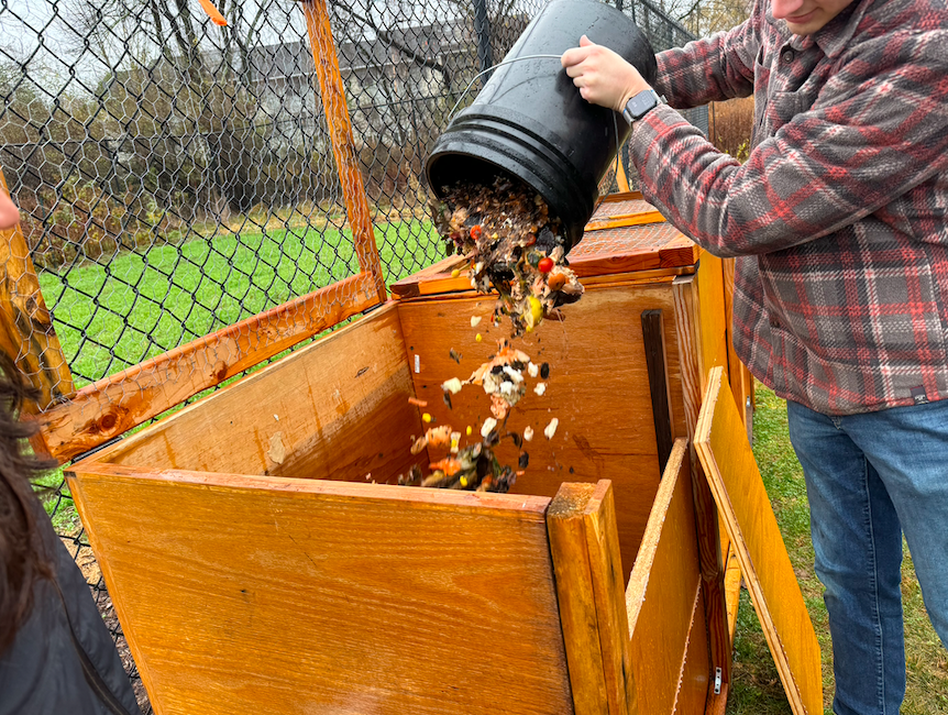 Build a compost bay out of reclaimed wood or pallets. Add as many bays as you want for unlimited capacity!