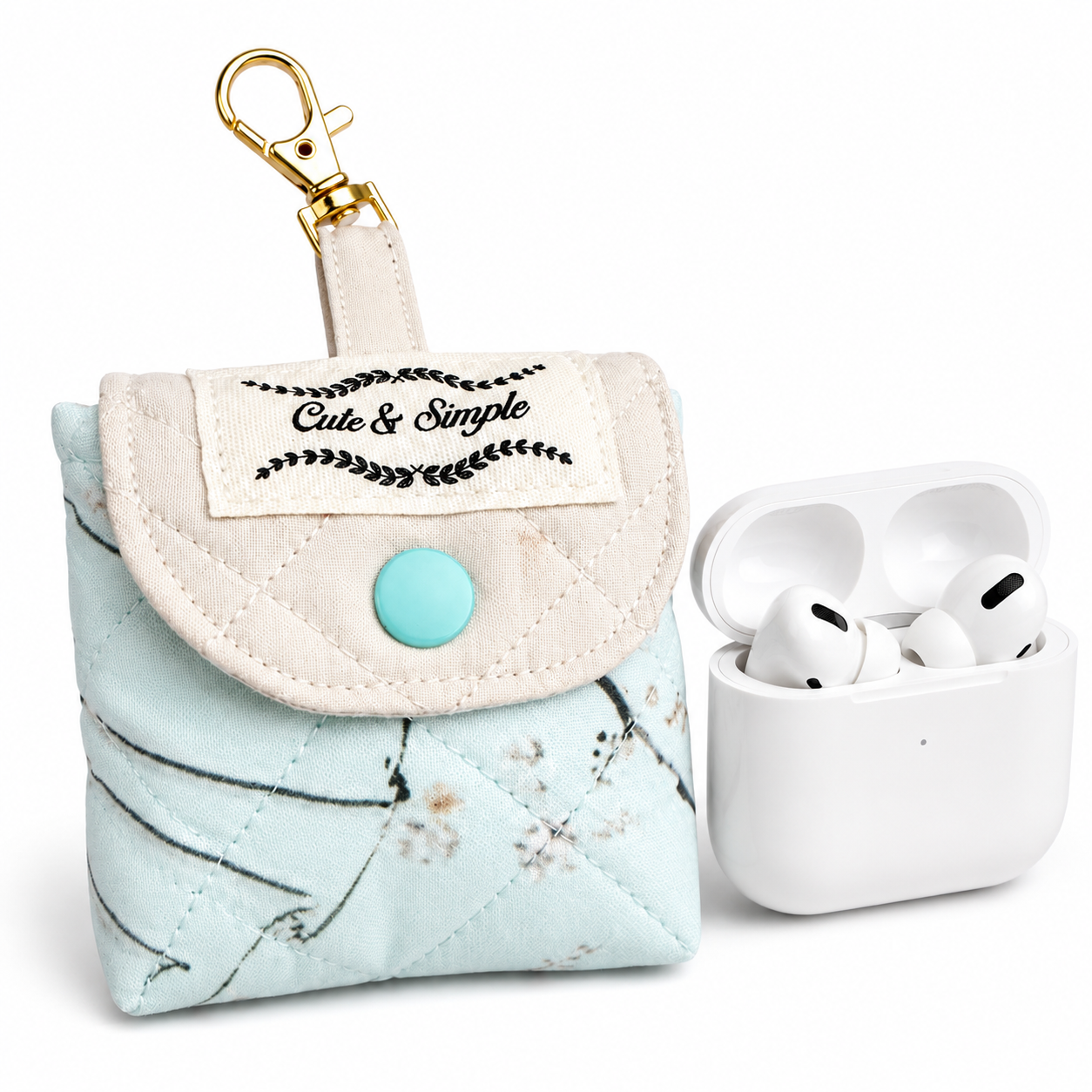 Chic Quilted AirPods Case with Clip