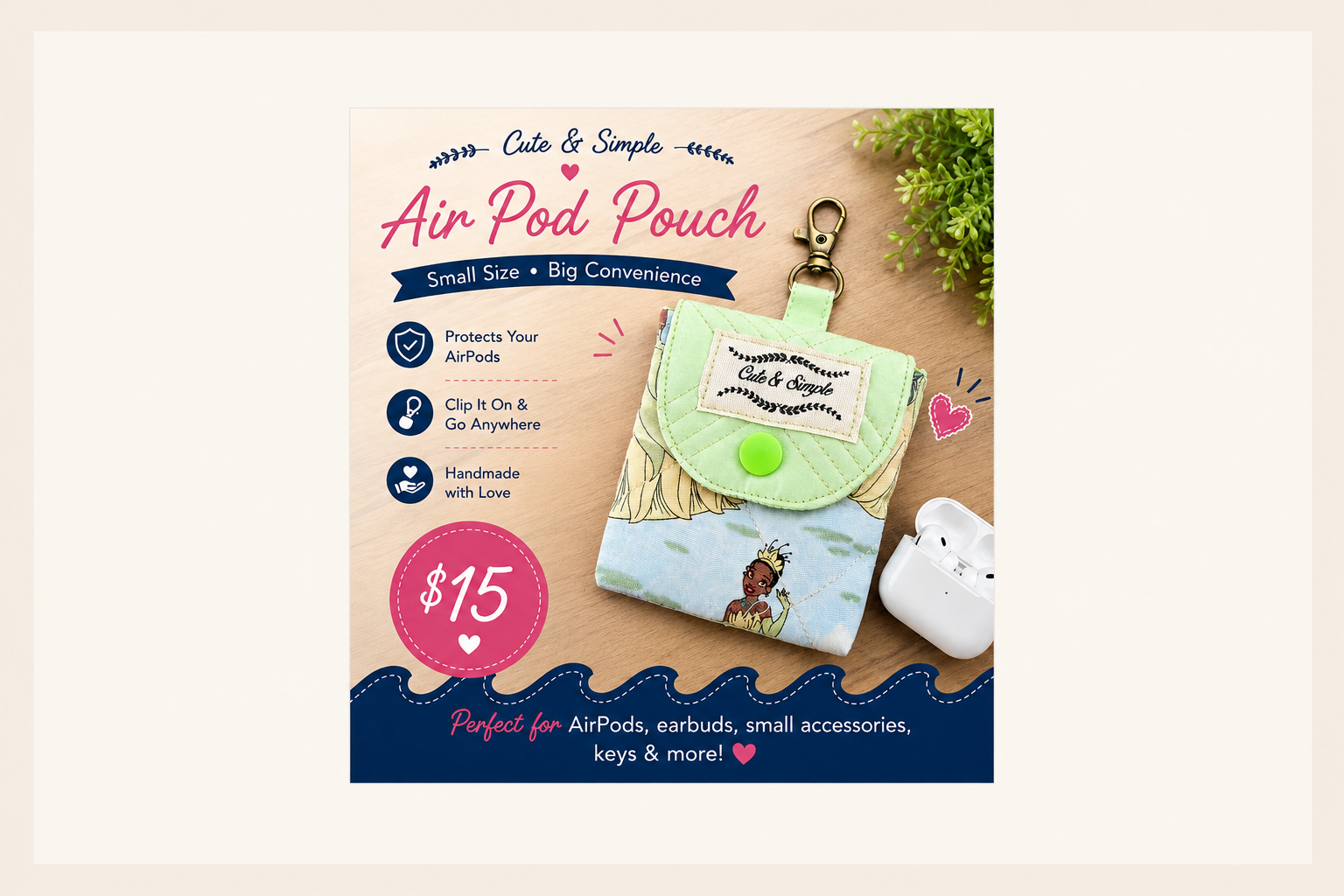 Tropical Paradise AirPods Pouch