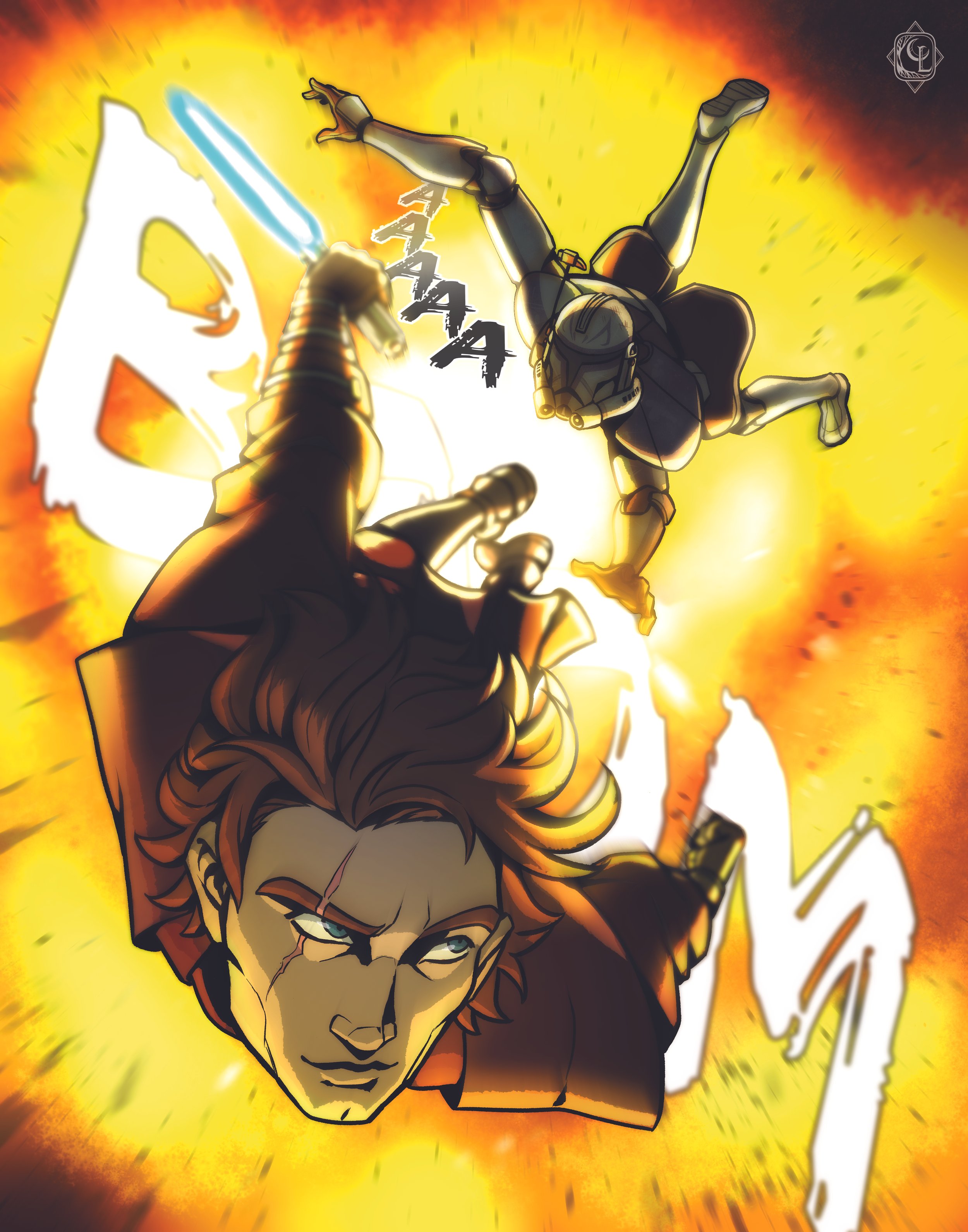 Clone Wars Anakin and Rex Print