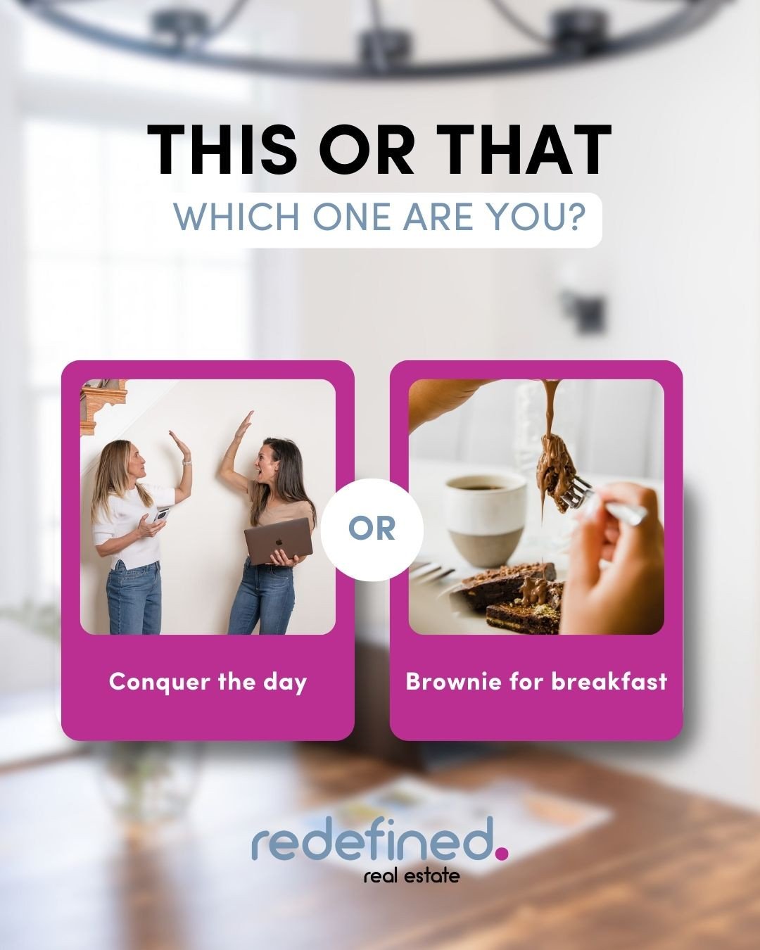 Some mornings you wake up ready to conquer the world!⁠
Other mornings&hellip; you consider eating a brownie for breakfast 🤪⁠
⁠
⁠
Whatever kind of day you&rsquo;re having, we&rsquo;re here for it... productive power moves or chocolate fueled survival