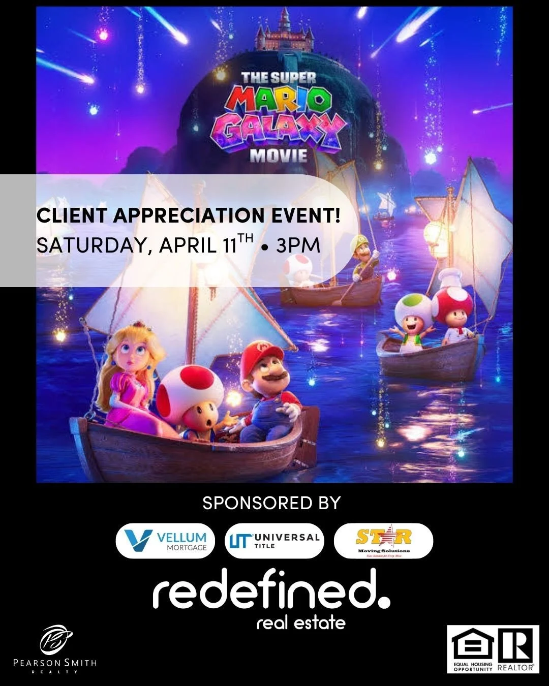 🎬 It&rsquo;s Almost Showtime! 🍿⁠
⁠
Our Client Appreciation Event is TOMORROW, April 11th, and we can&rsquo;t wait to celebrate with you!⁠
⁠
A huge THANK YOU to our amazing sponsors:⁠
@VellumMortgage⁠
@starmovingsolutions ⁠
@UniversalTitle⁠
⁠
This i