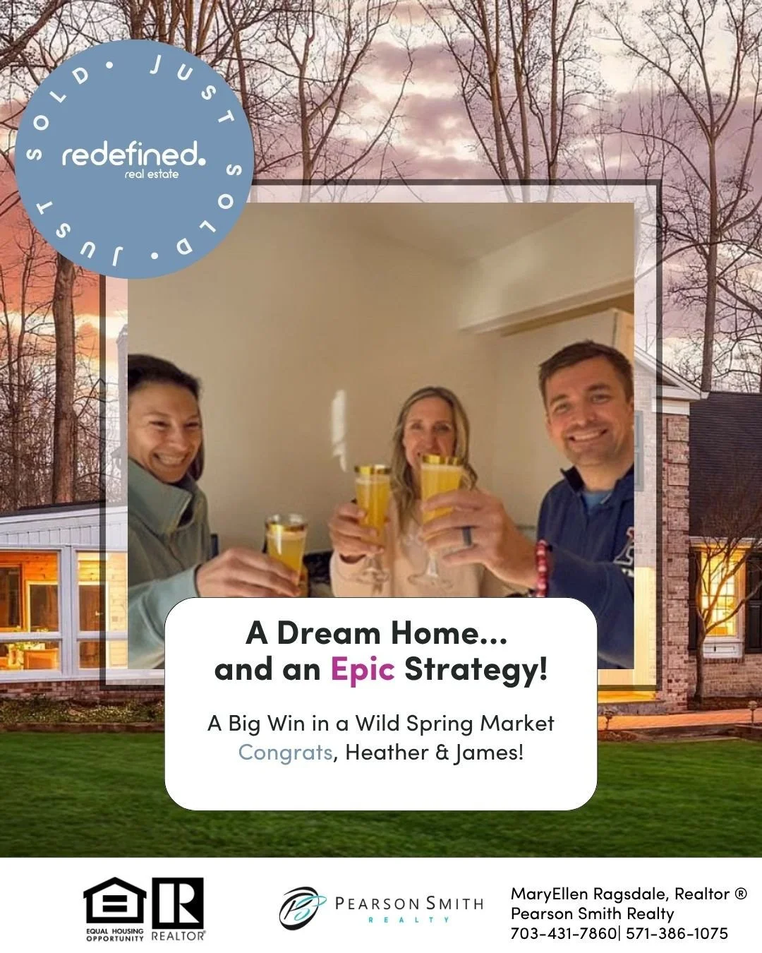 One week ago, Heather (our Operations + Client Care expert) and her husband, James, closed on their new home, and we couldn&rsquo;t be more excited for them! 🤩⁠
⁠
This was a fast, strategic, and incredibly successful transaction! We are so thankful 