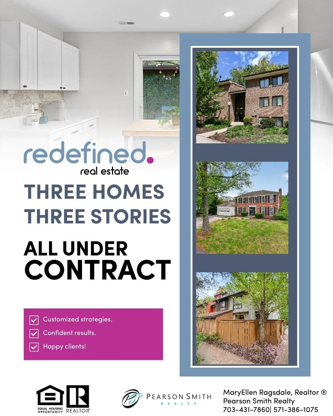 Three listings, three completely different stories... and all now under contract! 🥂✨⁠
⁠
Each of these homes had its own unique reason for hitting the market and required a tailored approach to pricing, prep, and promotion. No two sellers are the sam