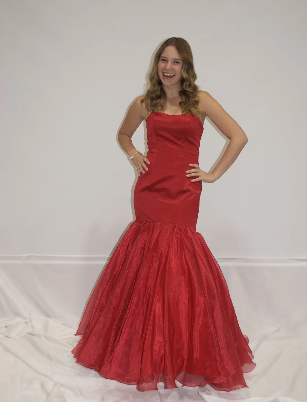 star formal one shoulder mermaid dress Ruffled One-Shoulder Long Mermaid Prom Dress Red / 2