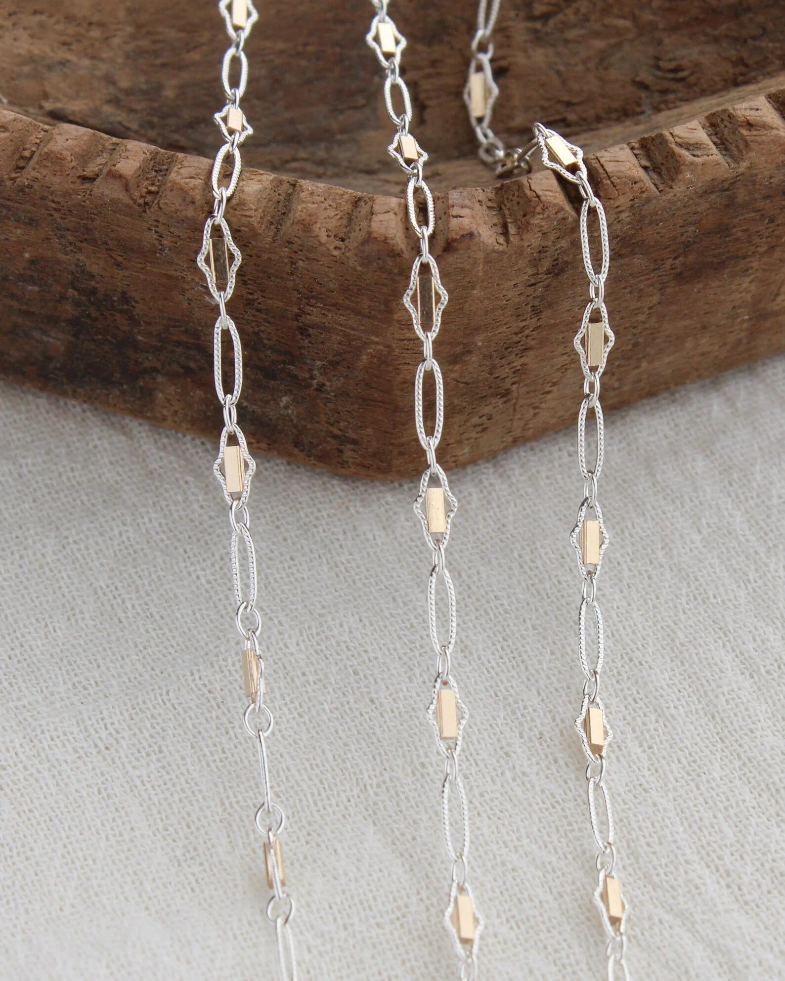 Diamond Oval Mixed Metal