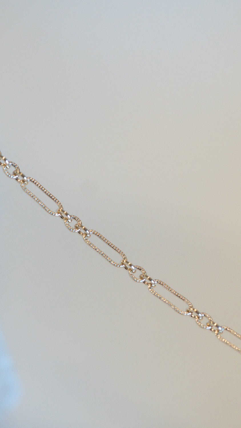 Hammered Triple Link Chain Gold