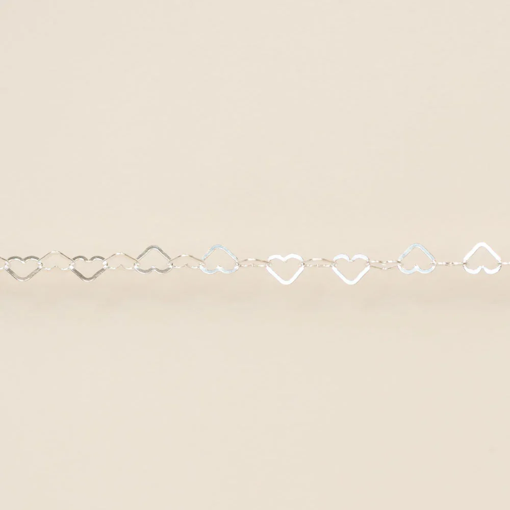 Flat Hearts Sterling Silver