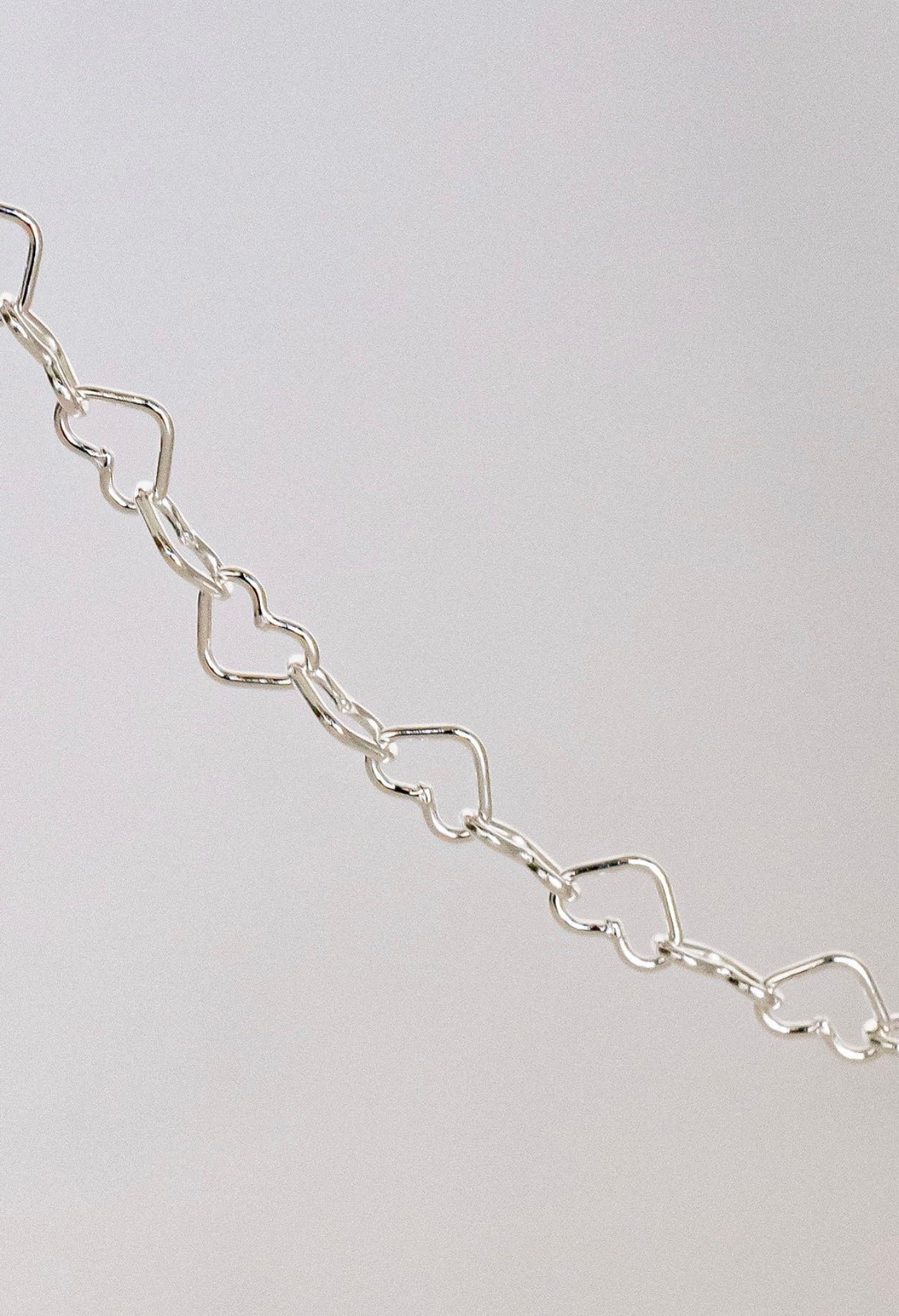 Rounded Heart Chain Silver