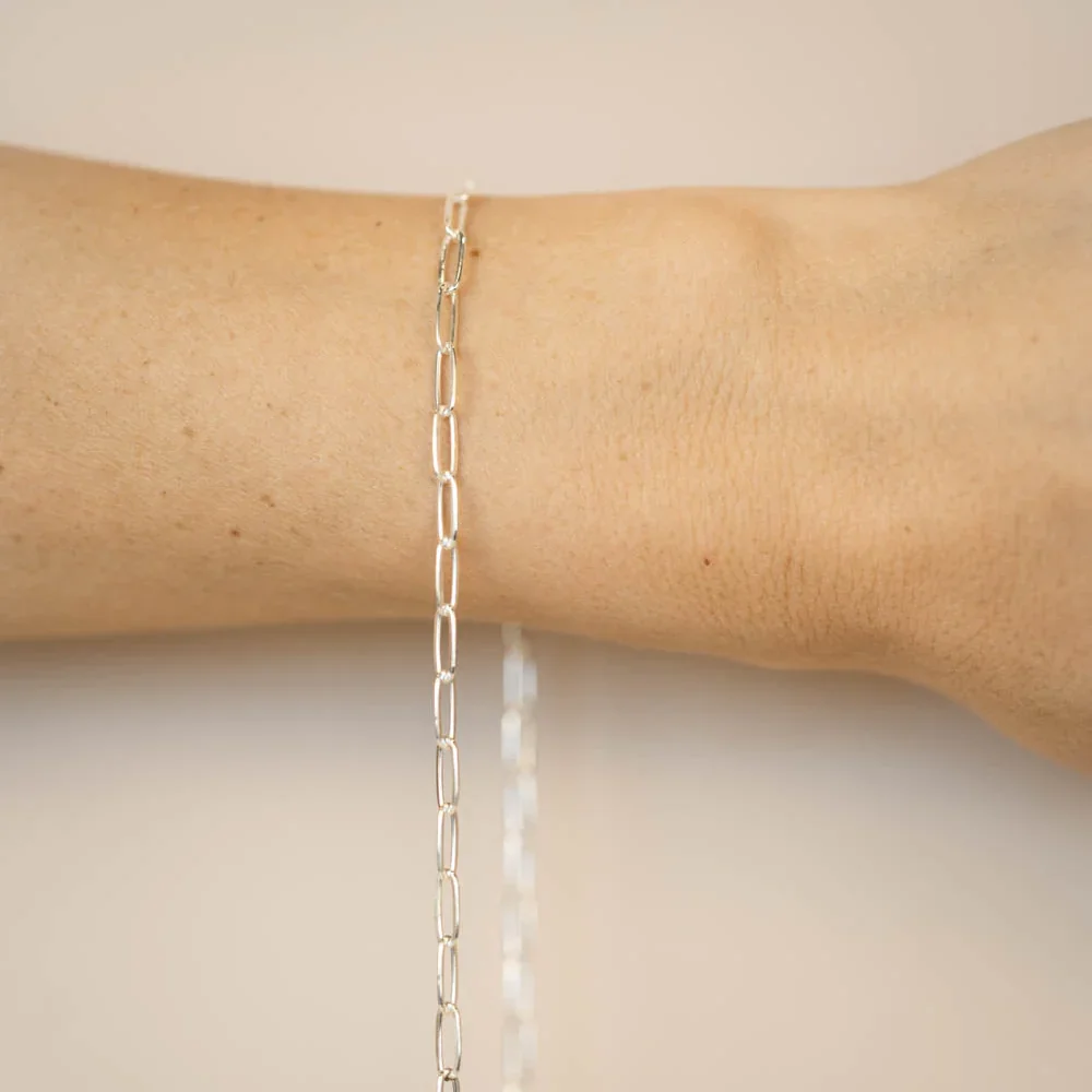 Flat Medium Paperclip Sterling Silver