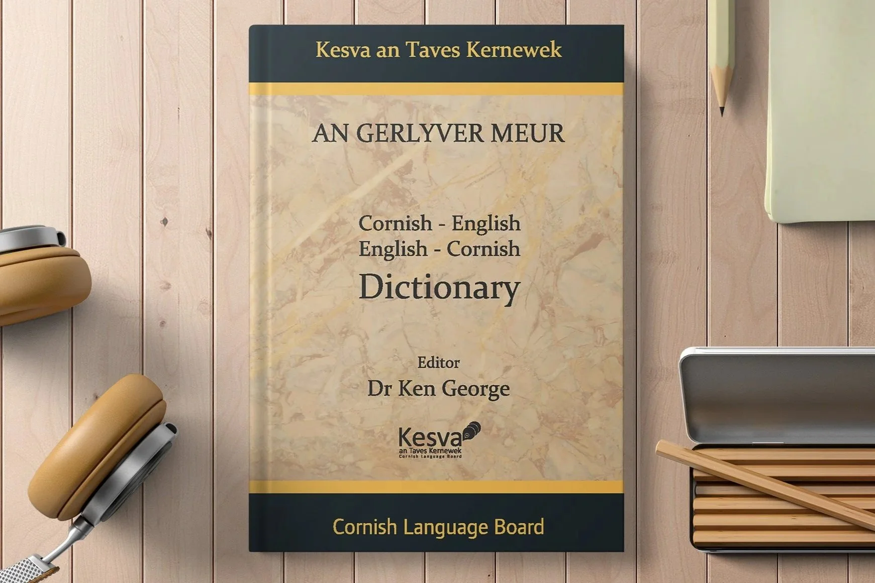 Cornish English Dictionary Book cover design by Fiona Routledge