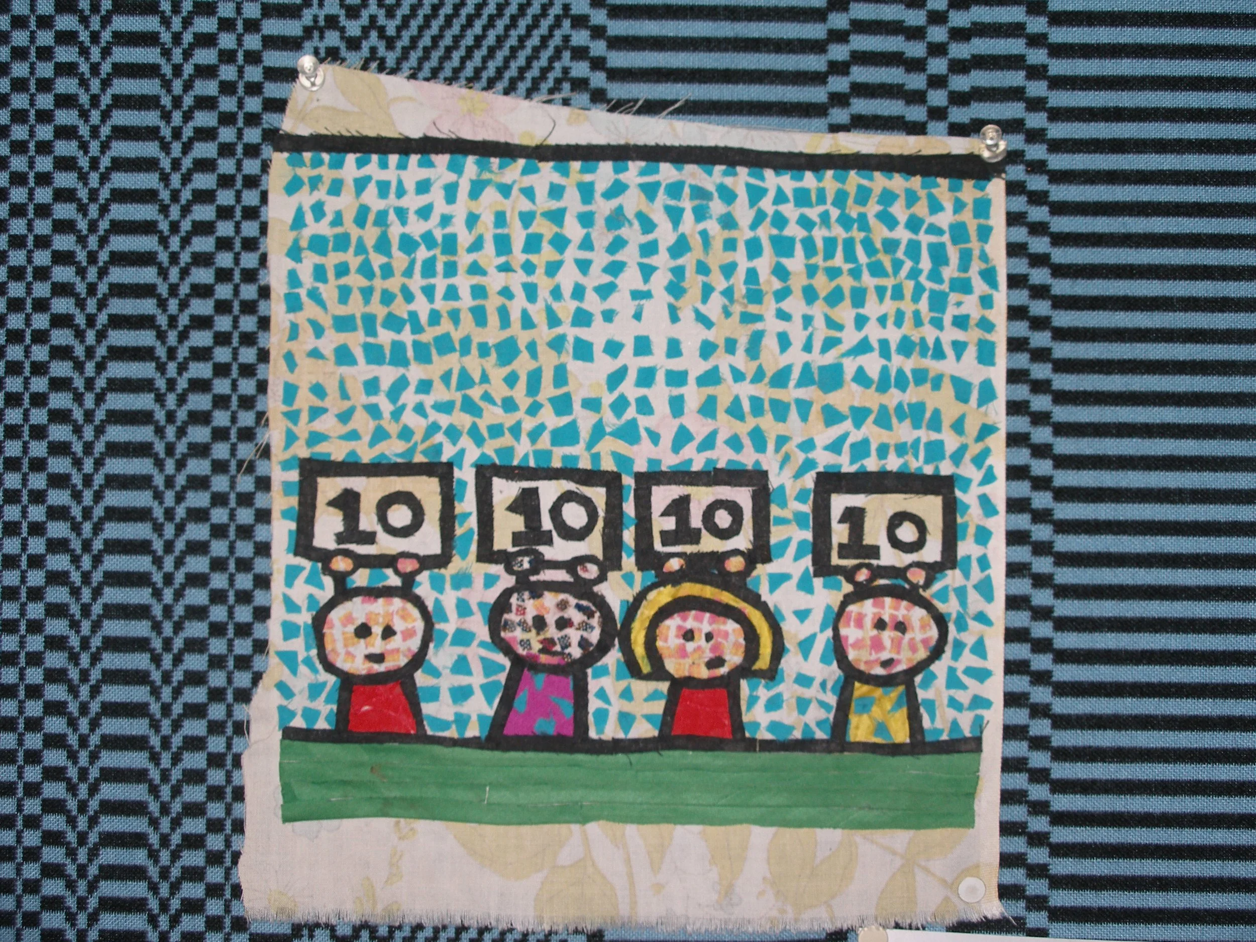 "Tens" 2003
12"x12"
Collaged Fabric
