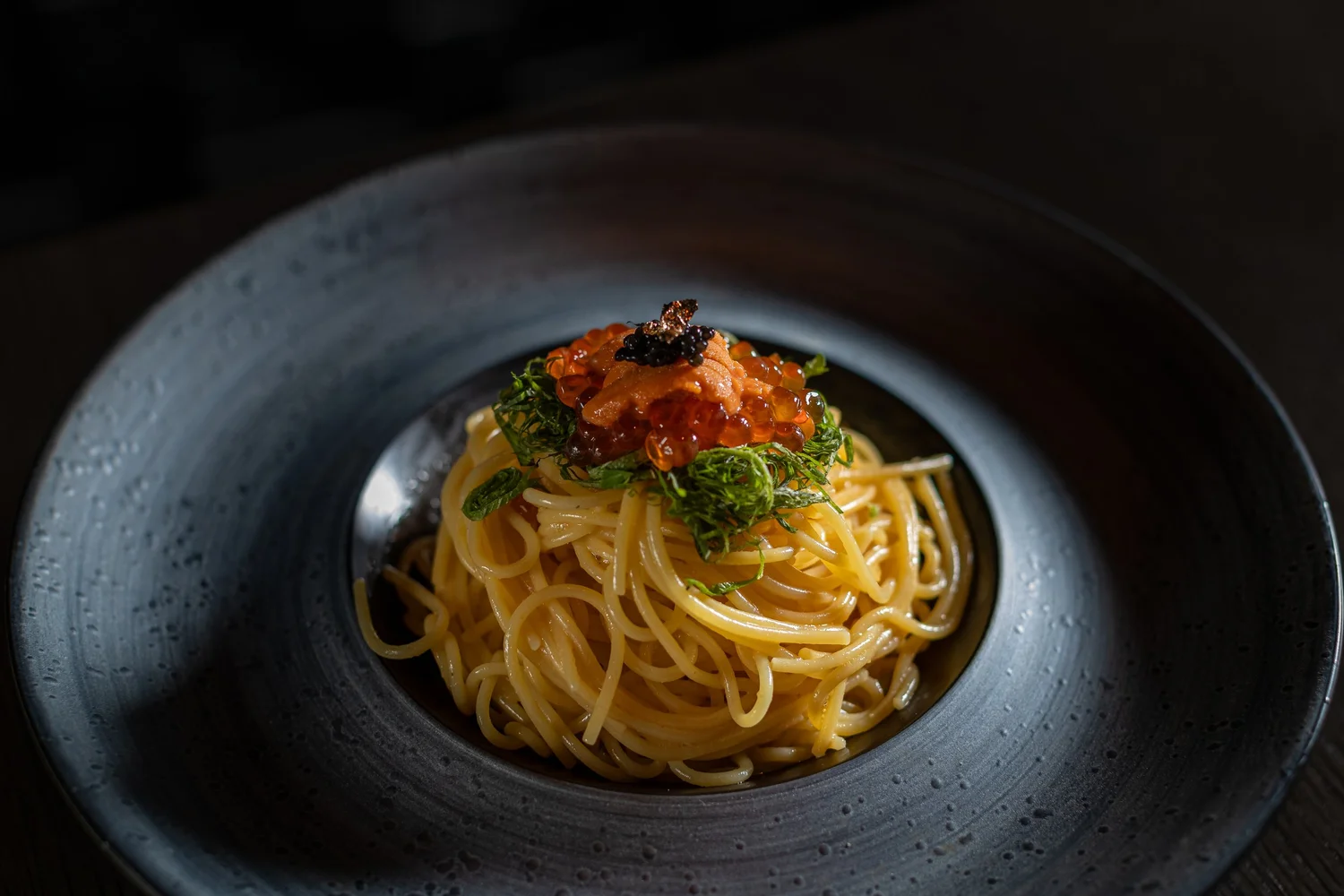 Pasta with caviar