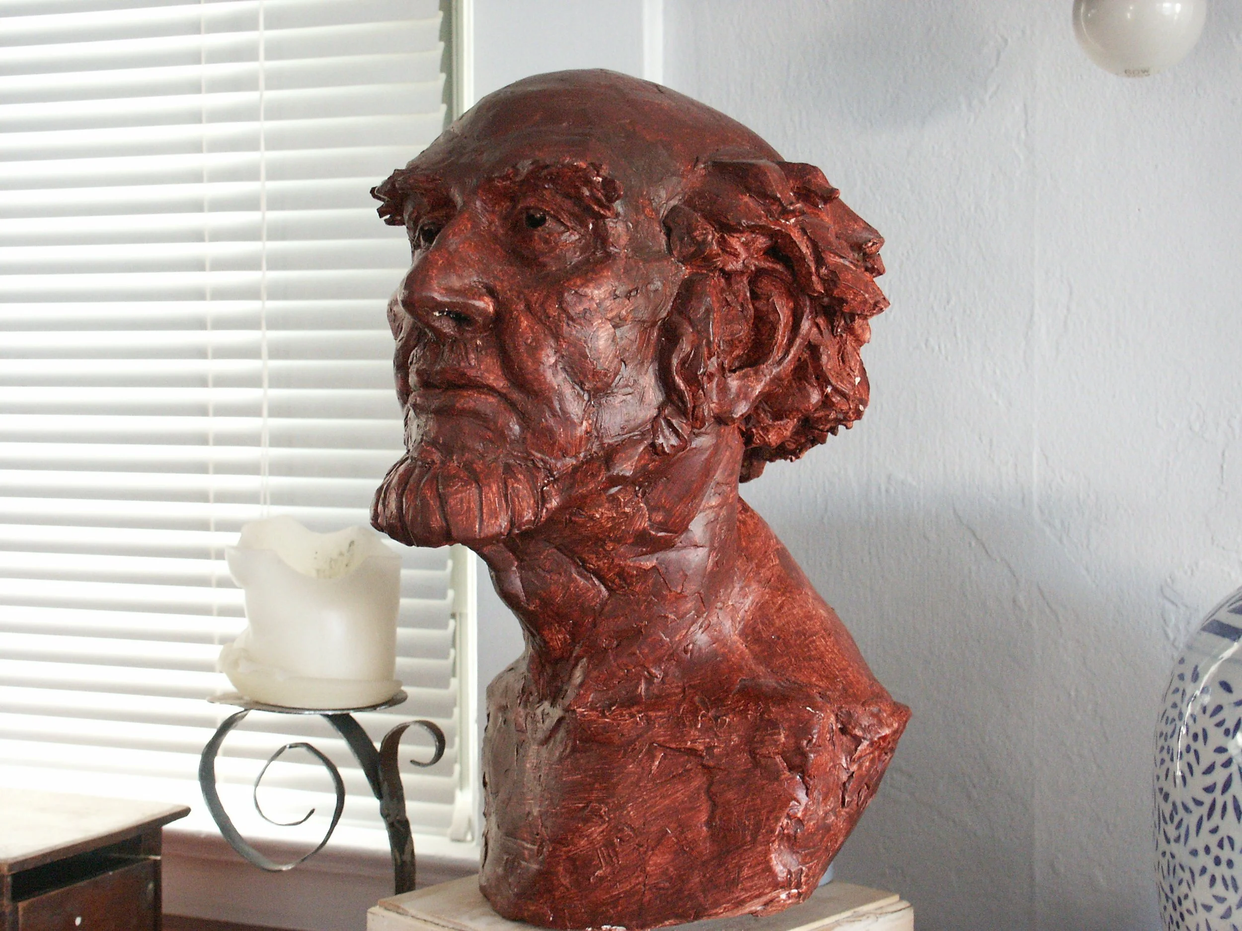 "The Baron" Ceramic portrait sculpture.
