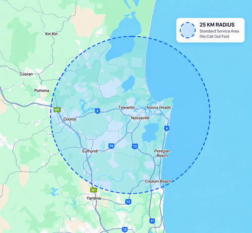 Detail X 25 kilometre mobile detailing service area around Noosa