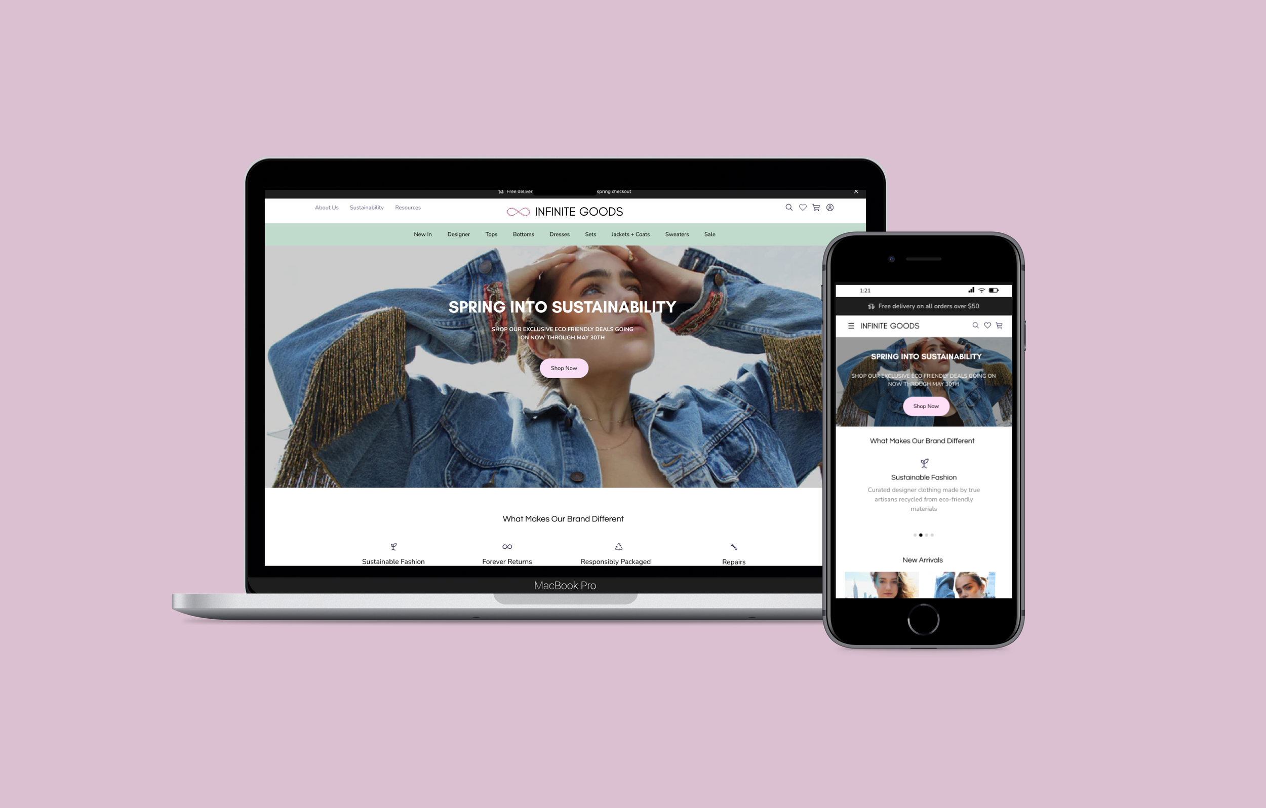 Infinite Goods | Responsive E-Commerce Website and Mobile Redesign