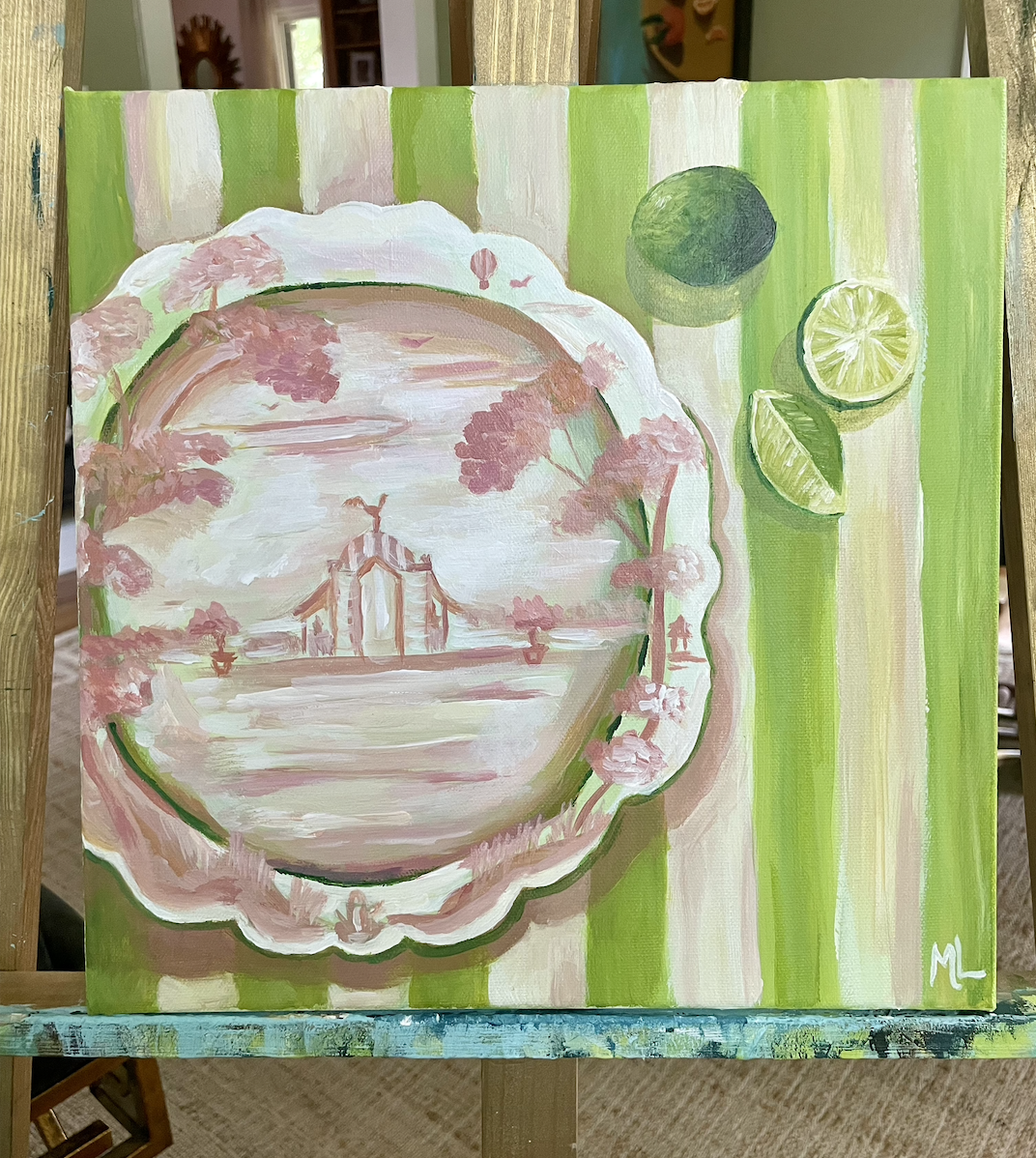 Peach Juliska Plate & Limes