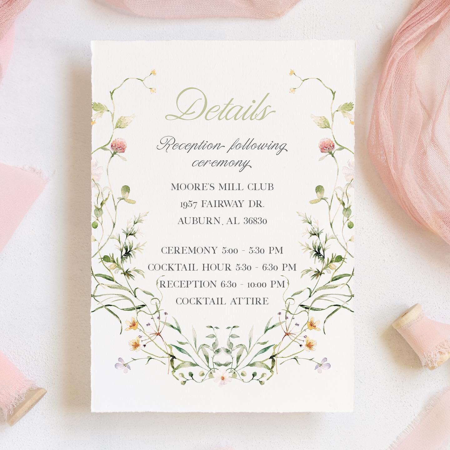 Spring is here and so are floral illustrations!!! These are a few examples of how you can incorporate floral crests, borders, and frames into your stationery suite. This is a beautiful look for spring and summer weddings 🌸🌷🌼

#floralwedding #weddi