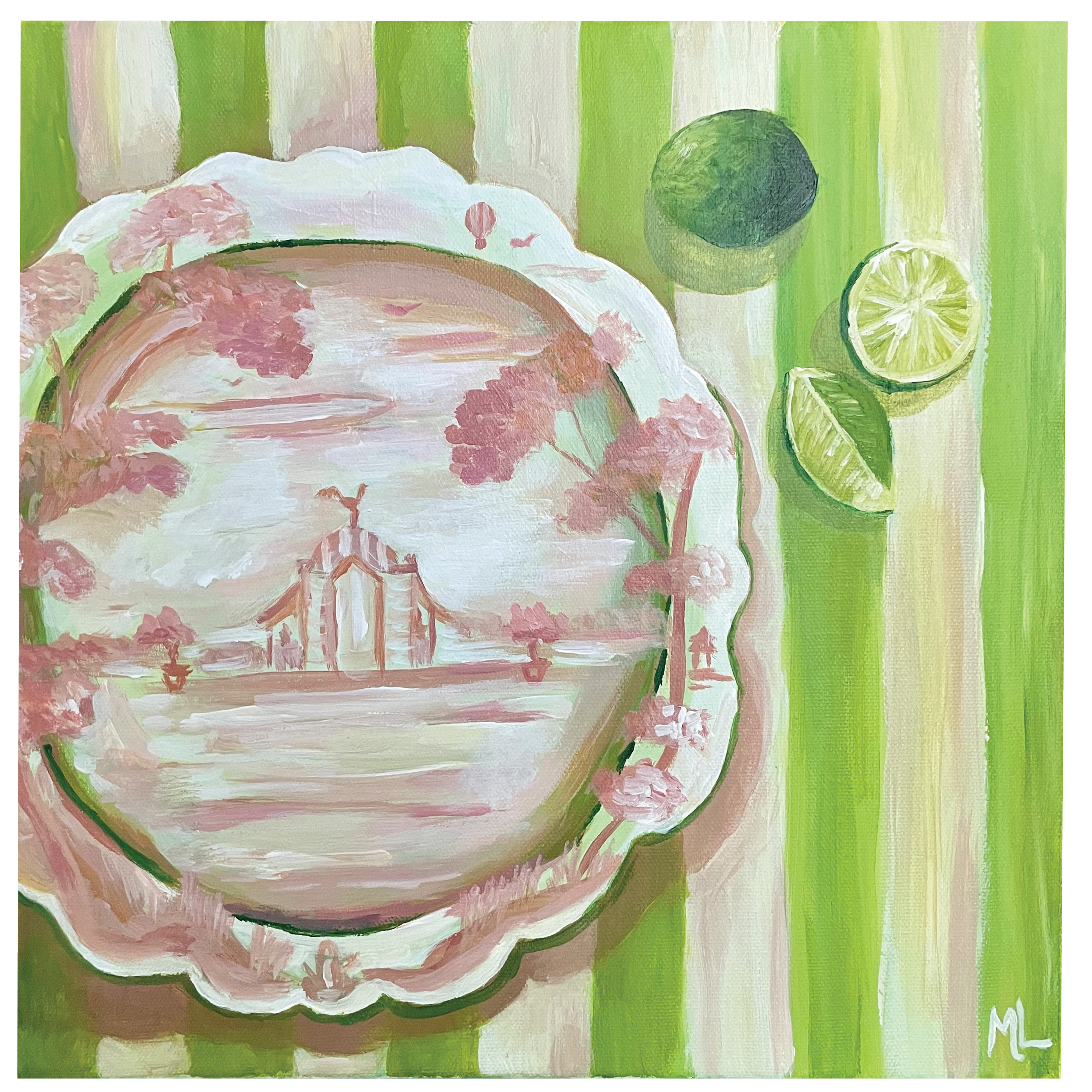Peach Juliska Plate & Limes