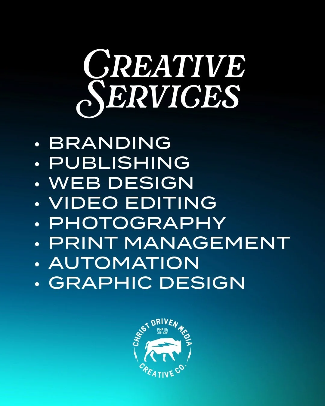 We have been having SO much fun building with our partnered brands and watching bold visions come to life.

From service brands to product brands, we have been trusted to provide:
Branding
Publishing
Web Design
Video Editing
Photography
Print Managem