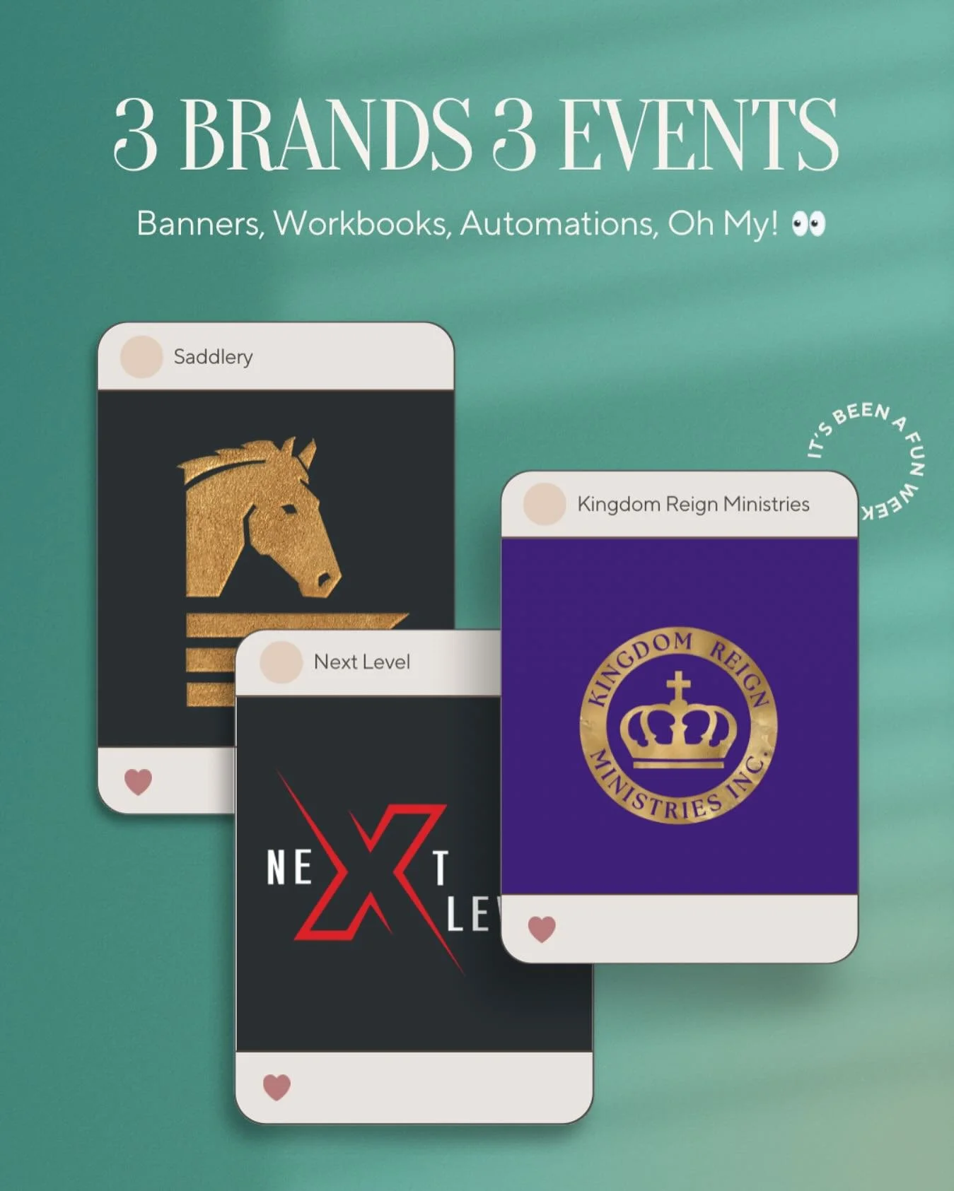 This weekend, THREE brands THREE events! 3 of our partnered brands have events and they&rsquo;re showing up with everything they need to leave a lasting impression!

From pop-up banners, videos, mesh signage, posters, cards, landing pages, and custom