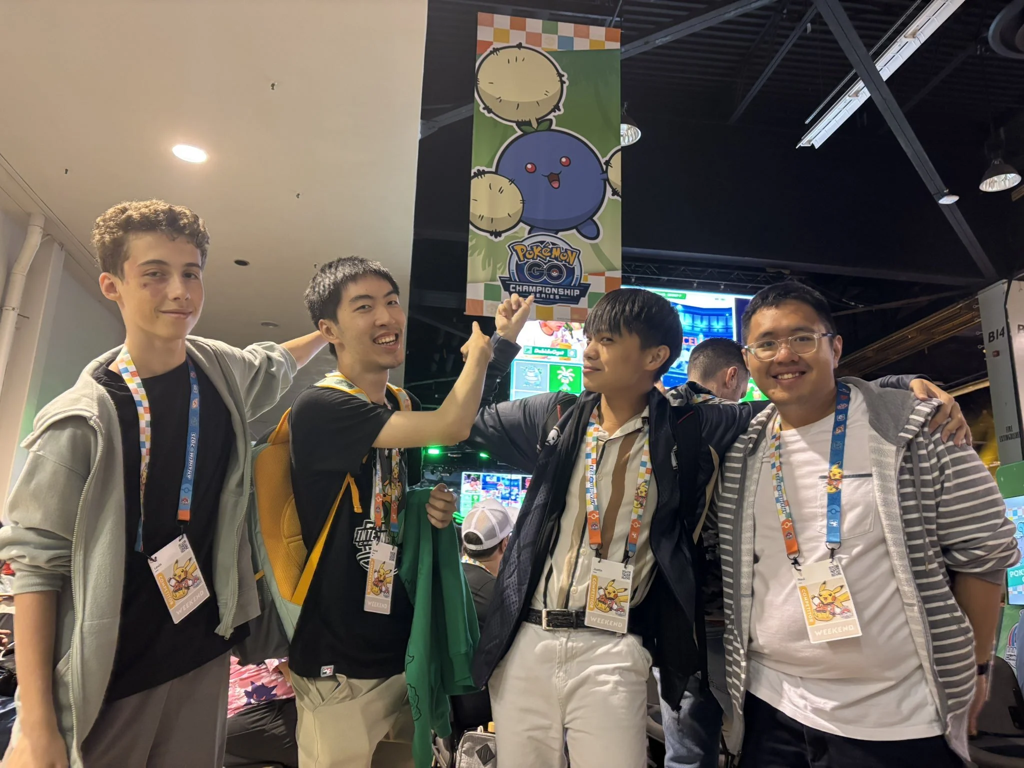 Paul Chua pictured with friends at a major Pokemon event